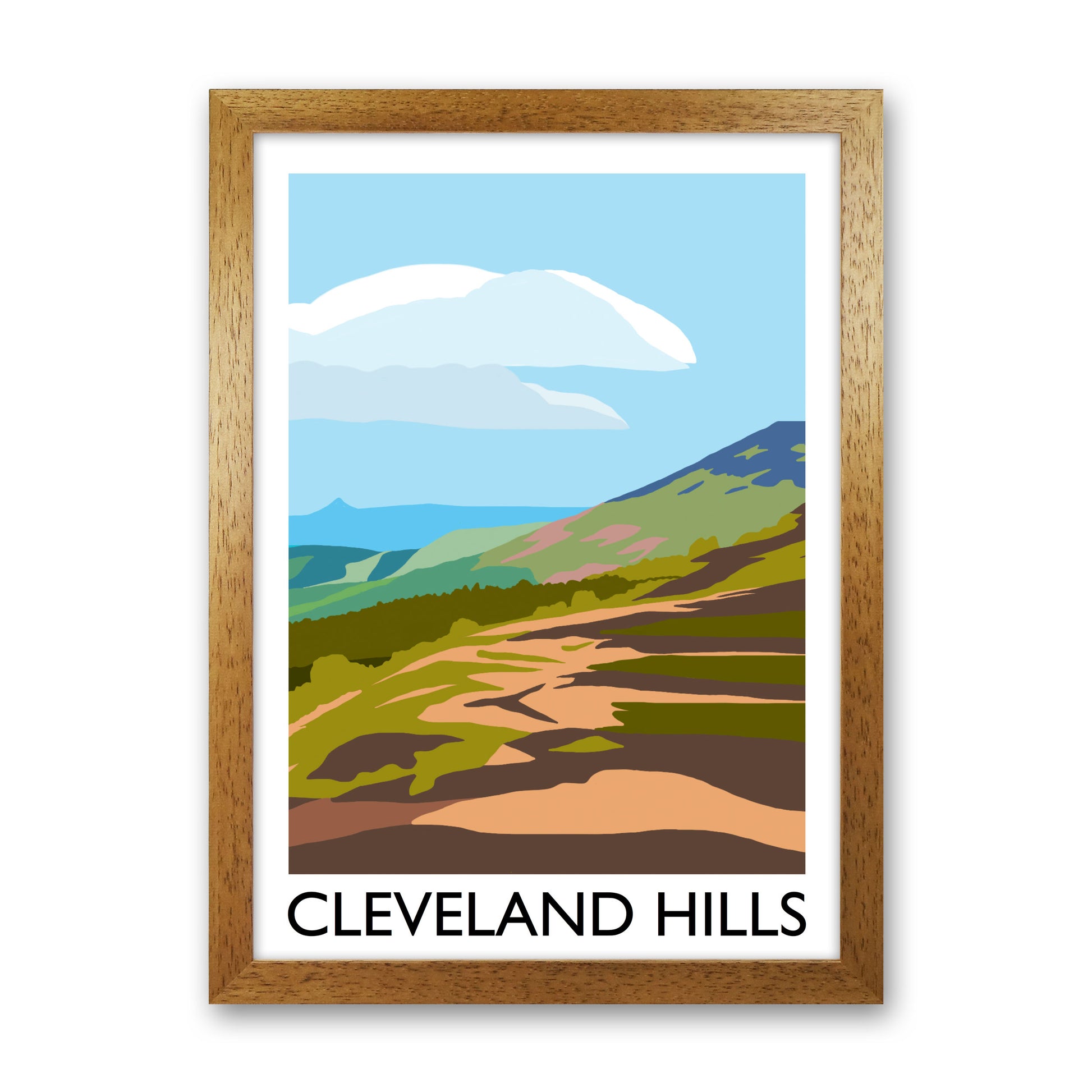 Cleveland Hills Art Print by Richard O'Neill Oak Grain