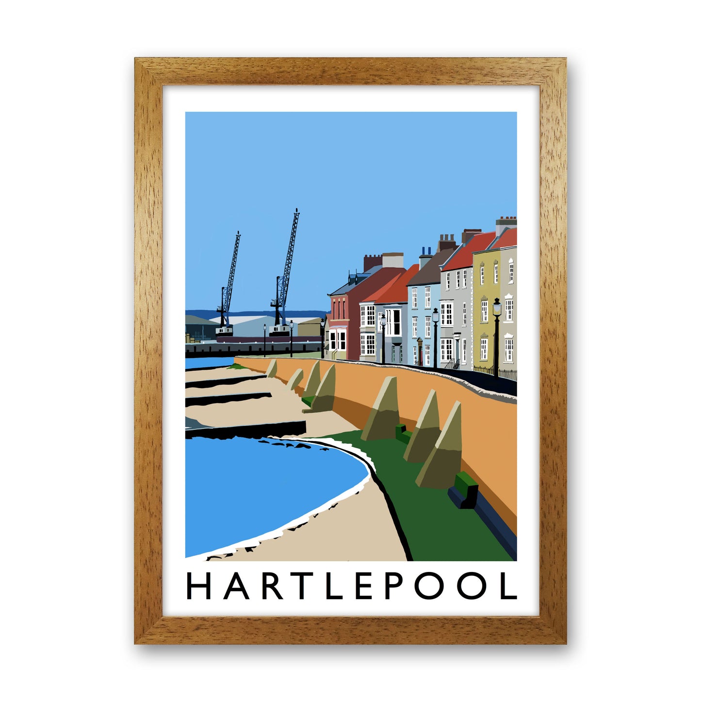 Hartlepool Framed Digital Art Print by Richard O'Neill Oak Grain