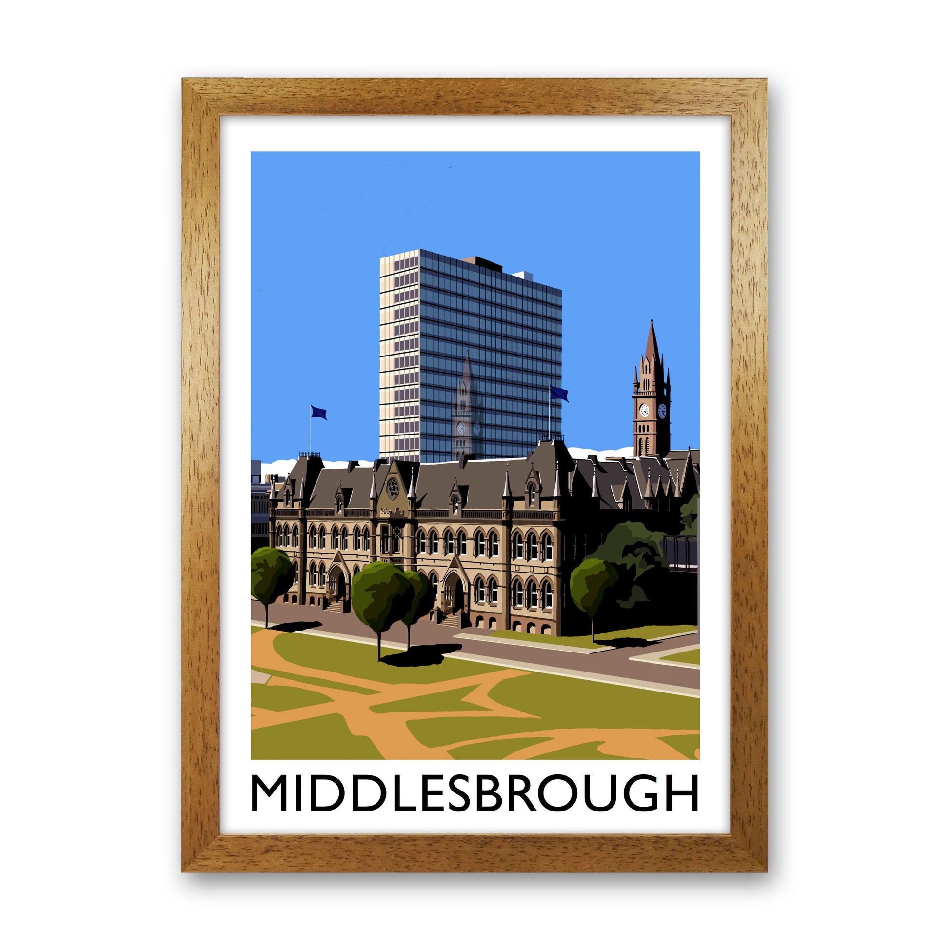 Middlesbrough Art Print by Richard O'Neill Oak Grain