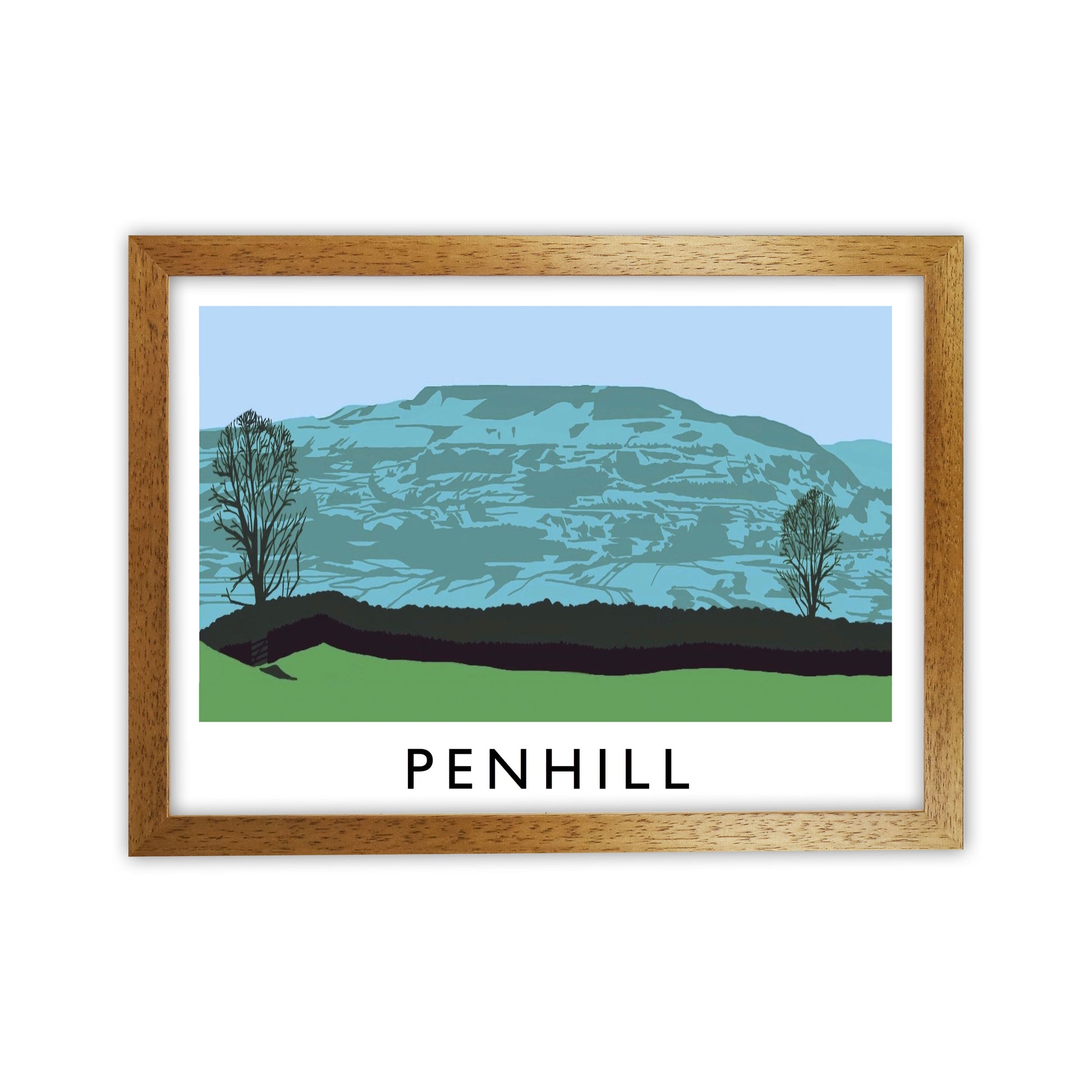 Penhill Art Print by Richard O'Neill Oak Grain