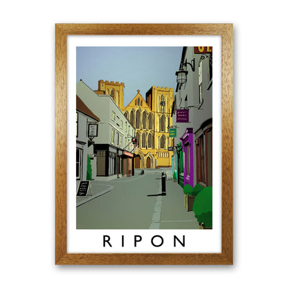 Ripon by Richard O'Neill Yorkshire Art Print, Vintage Travel Poster Oak Grain