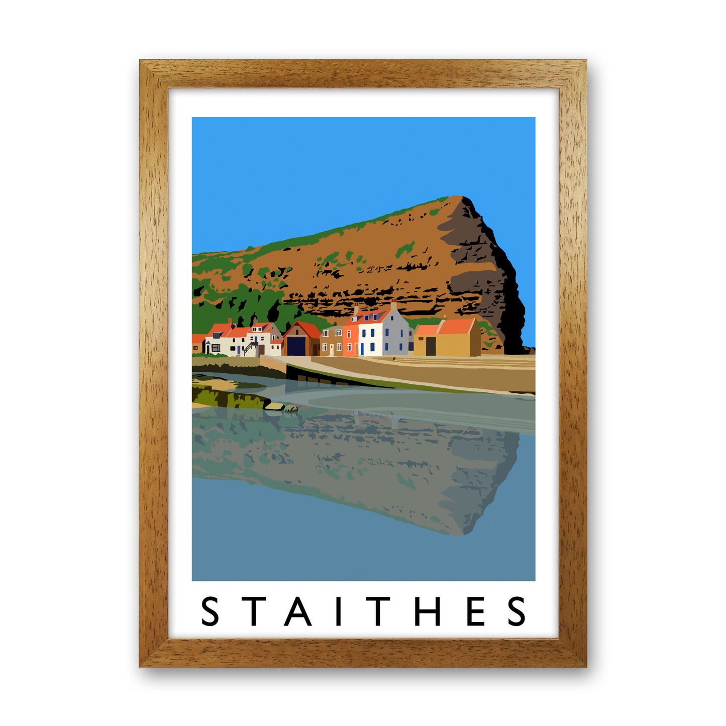 Staithes Art Print by Richard O'Neill Oak Grain