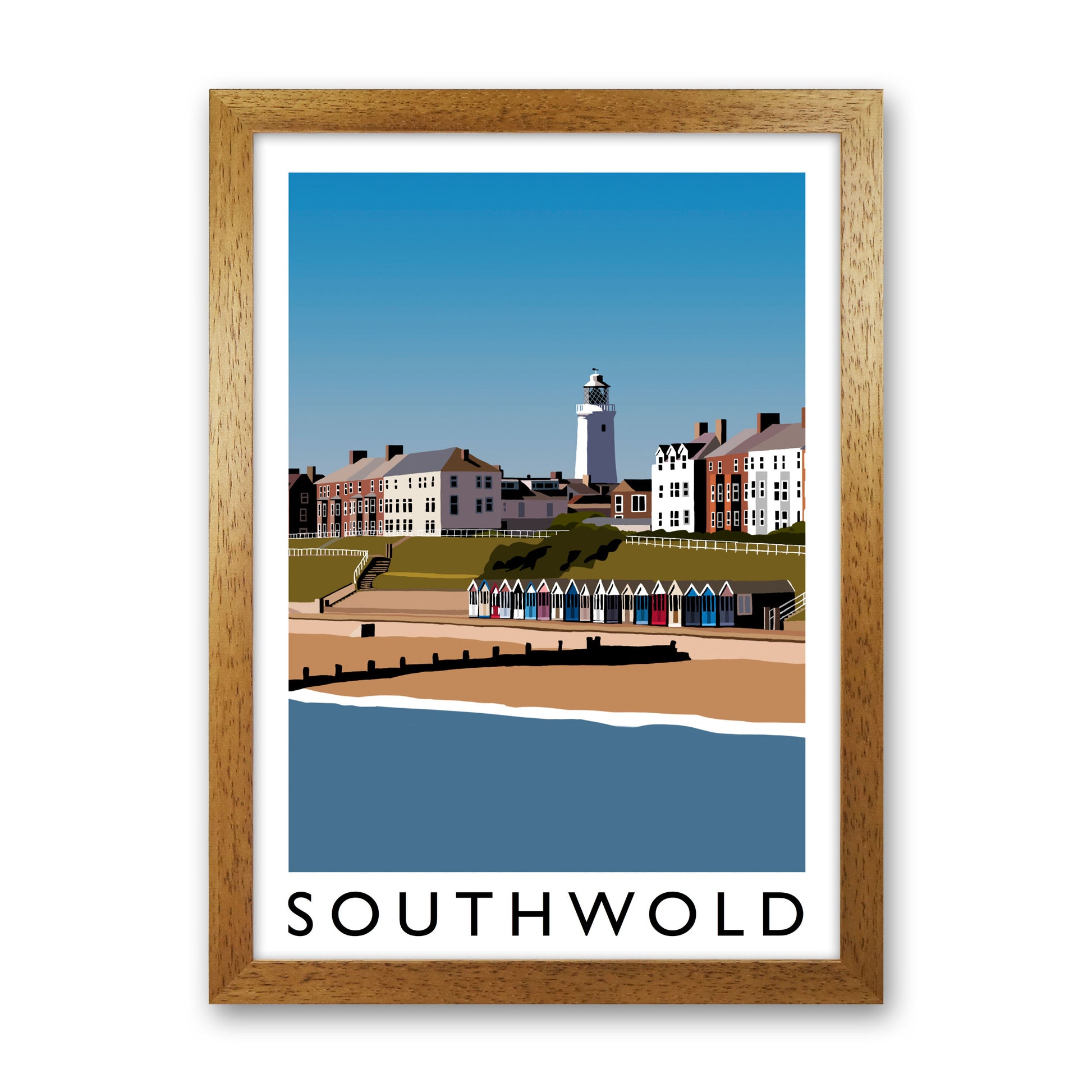 Southwold Framed Digital Art Print by Richard O'Neill Oak Grain