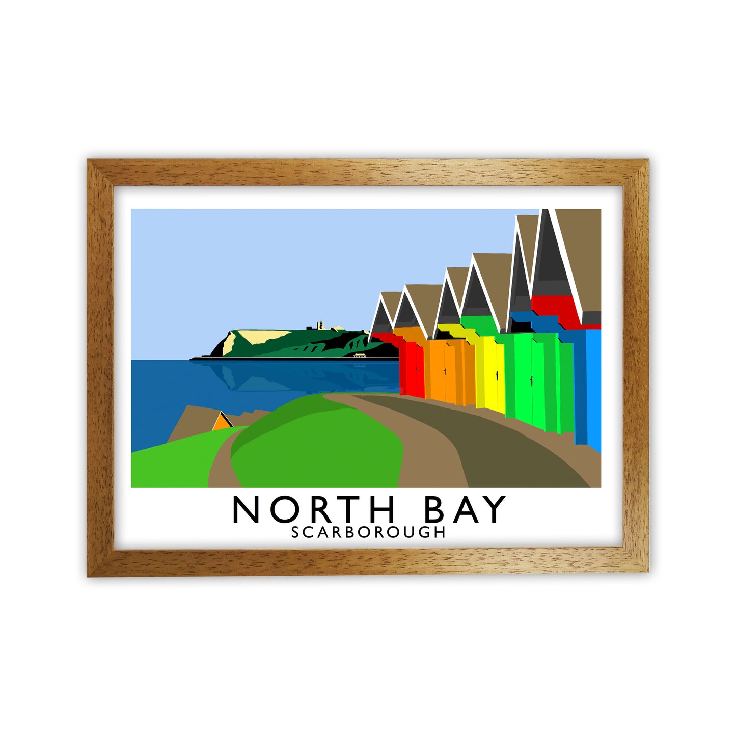 North Bay Scarborough North Yorkshire Coast Art Print by Richard O'Neill Oak Grain