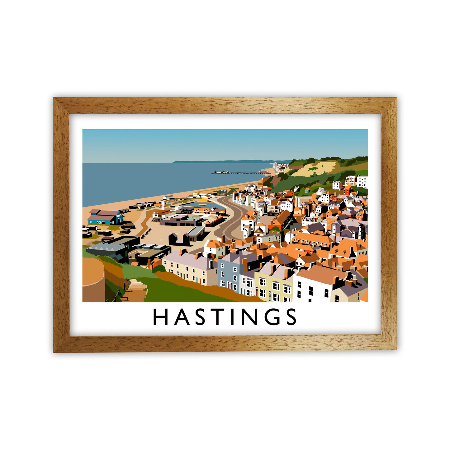 Hastings Framed Digital Art Print by Richard O'Neill Oak Grain