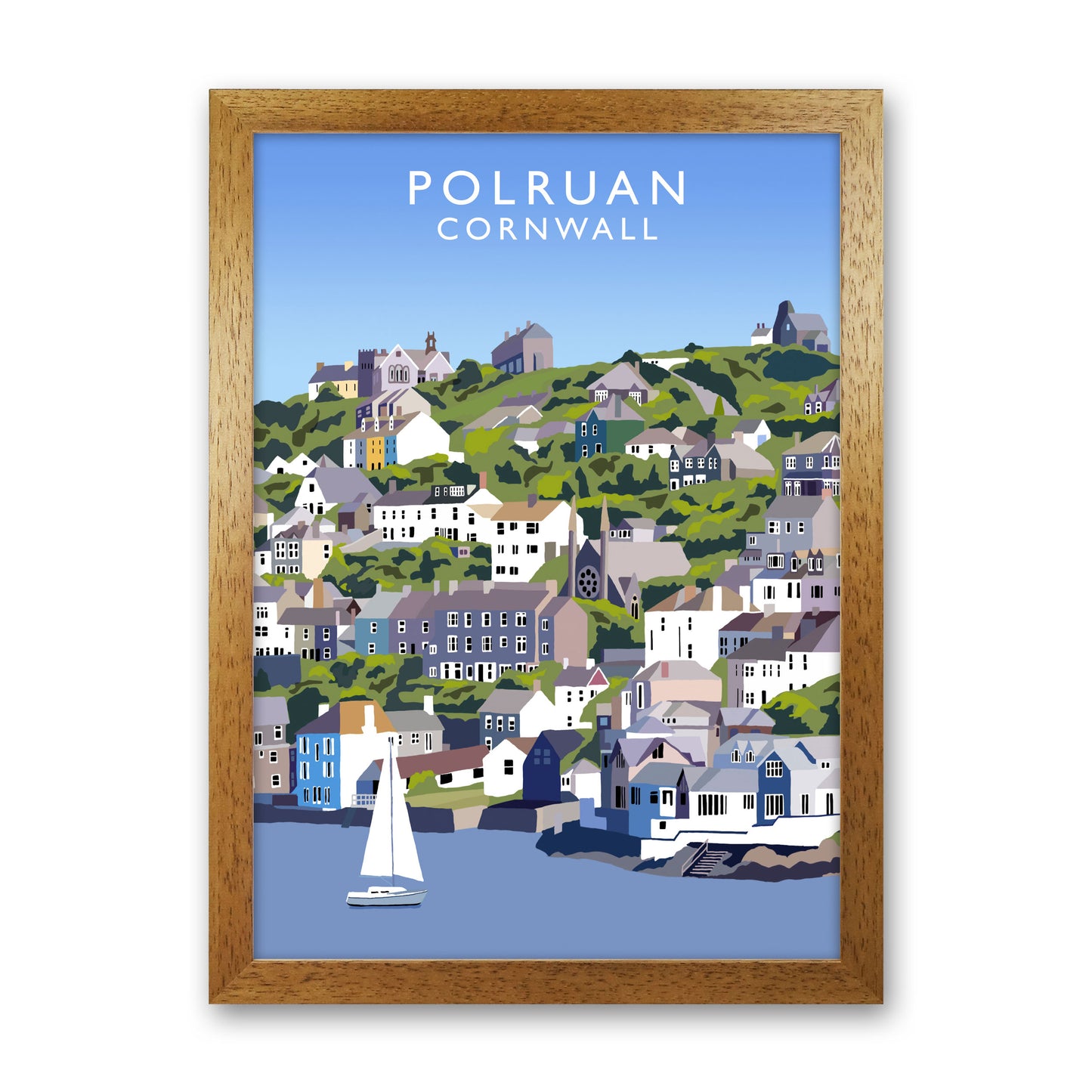 Polruan Cornwall Art Print by Richard O'Neill Oak Grain