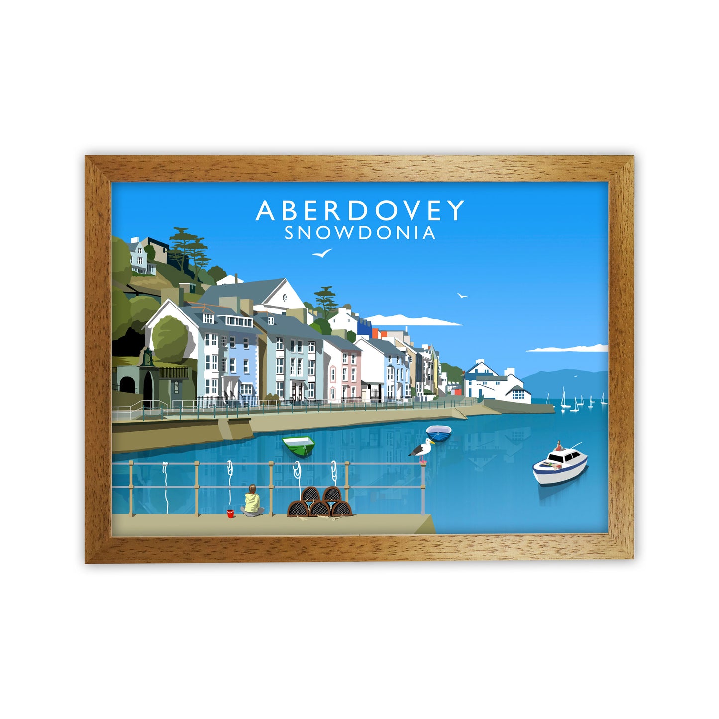 Aberdovey Snowdonia Framed Digital Art Print by Richard O'Neill Oak Grain