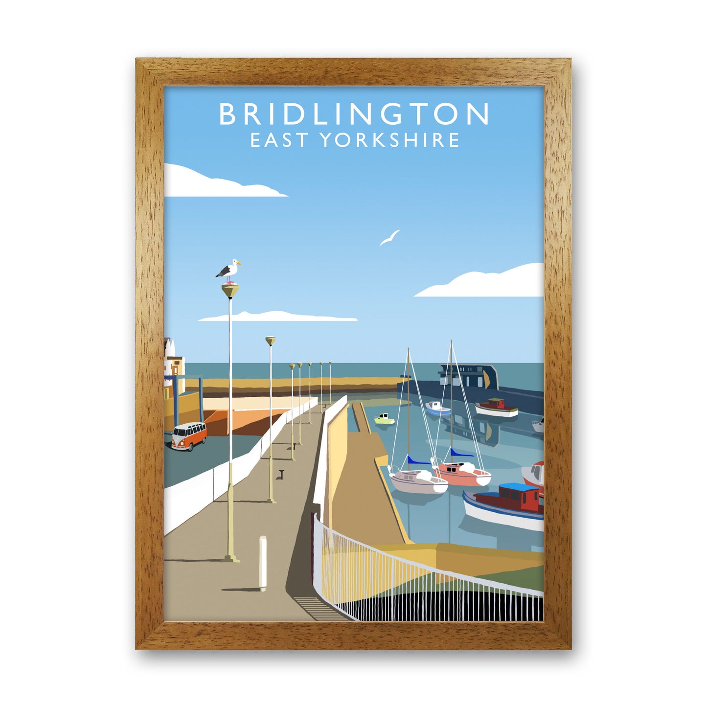 Bridlington East Yorkshire Framed Digital Art Print by Richard O'Neill Oak Grain