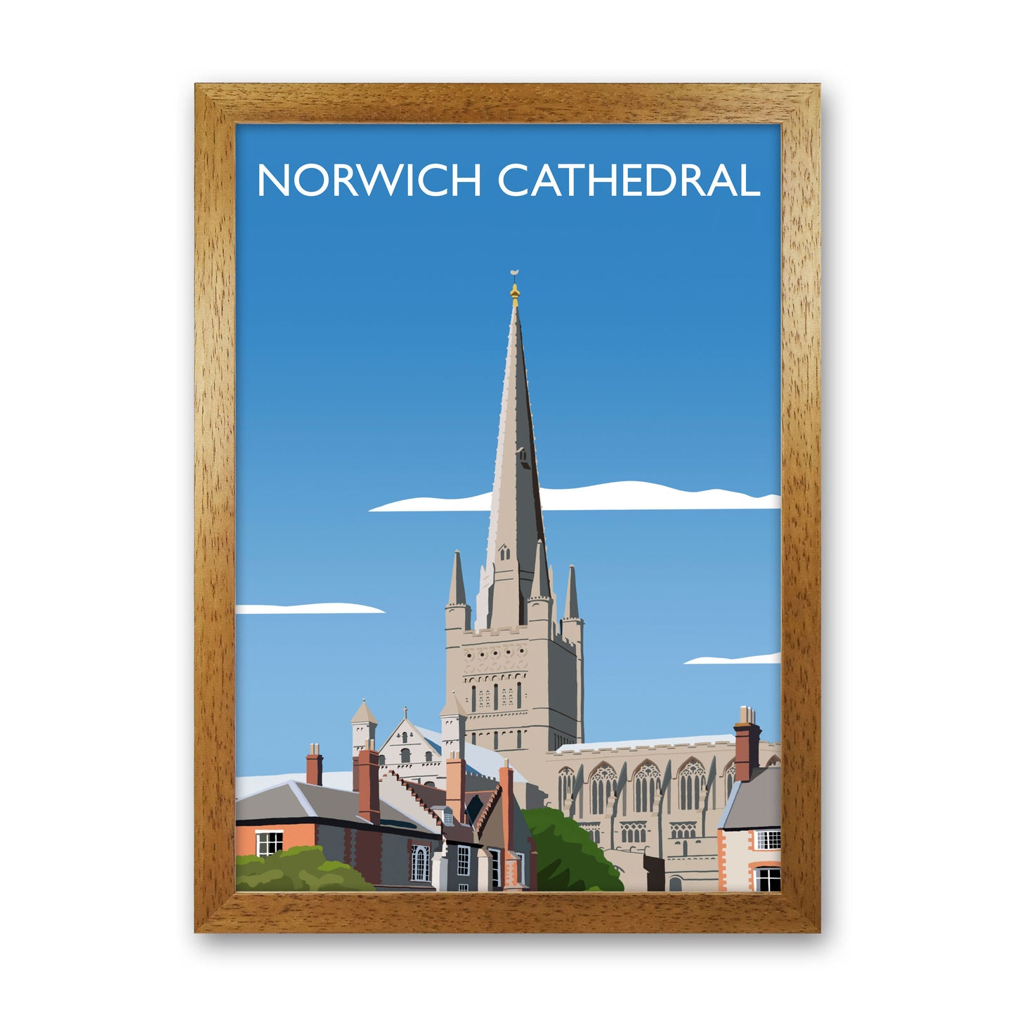 Norwich Cathedral Portrait  Art Print by Richard O'Neill Oak Grain