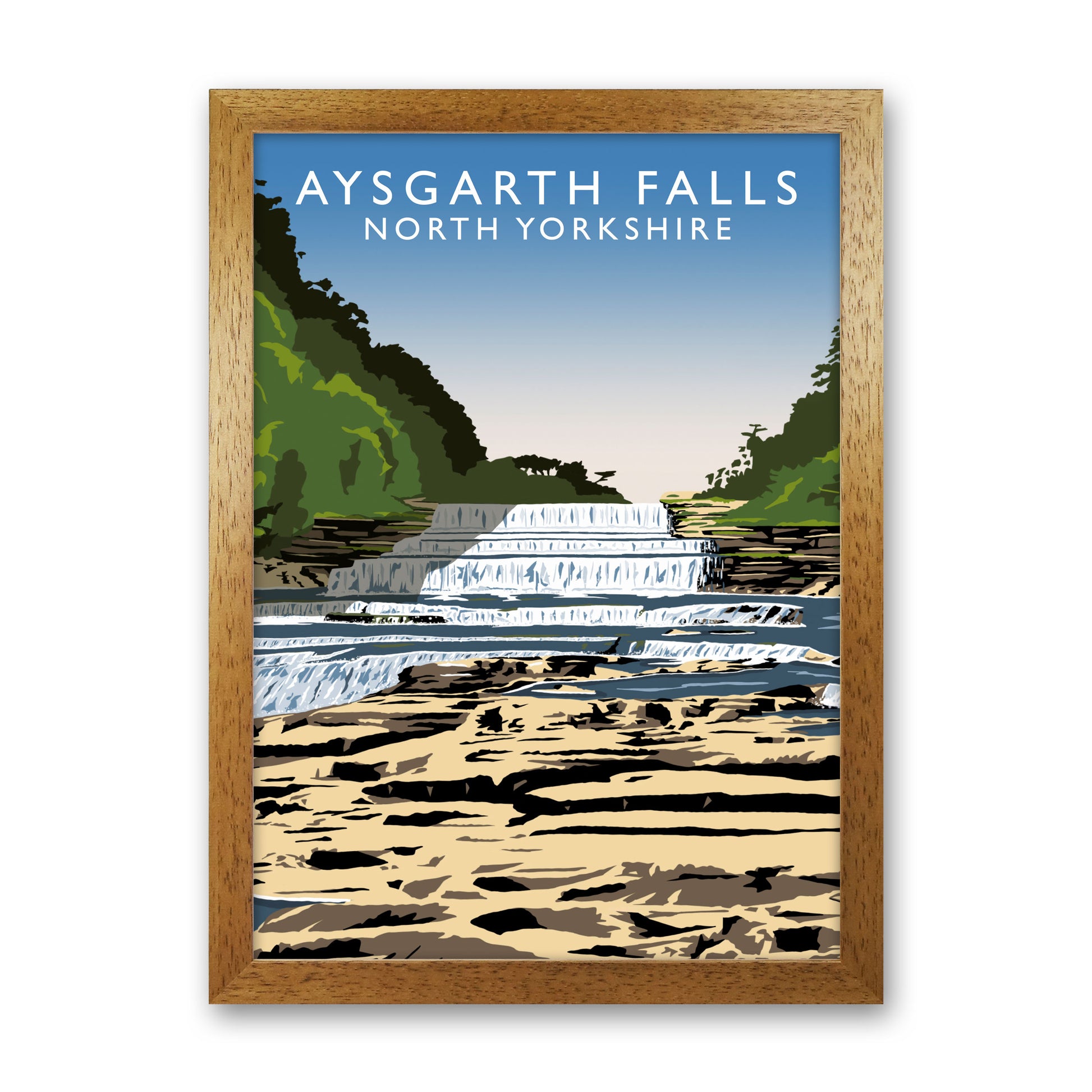 Aysgarth Falls2 Portrait by Richard O'Neill Oak Grain