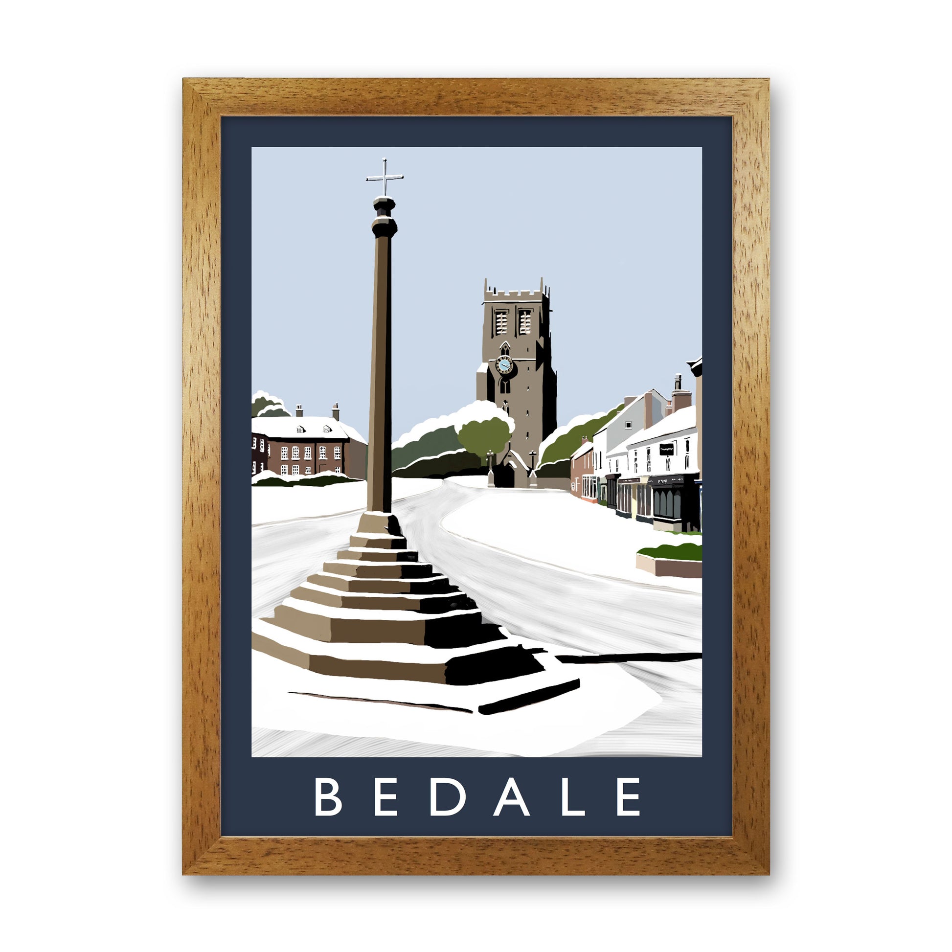 Bedale In Snow Portrait by Richard O'Neill Oak Grain