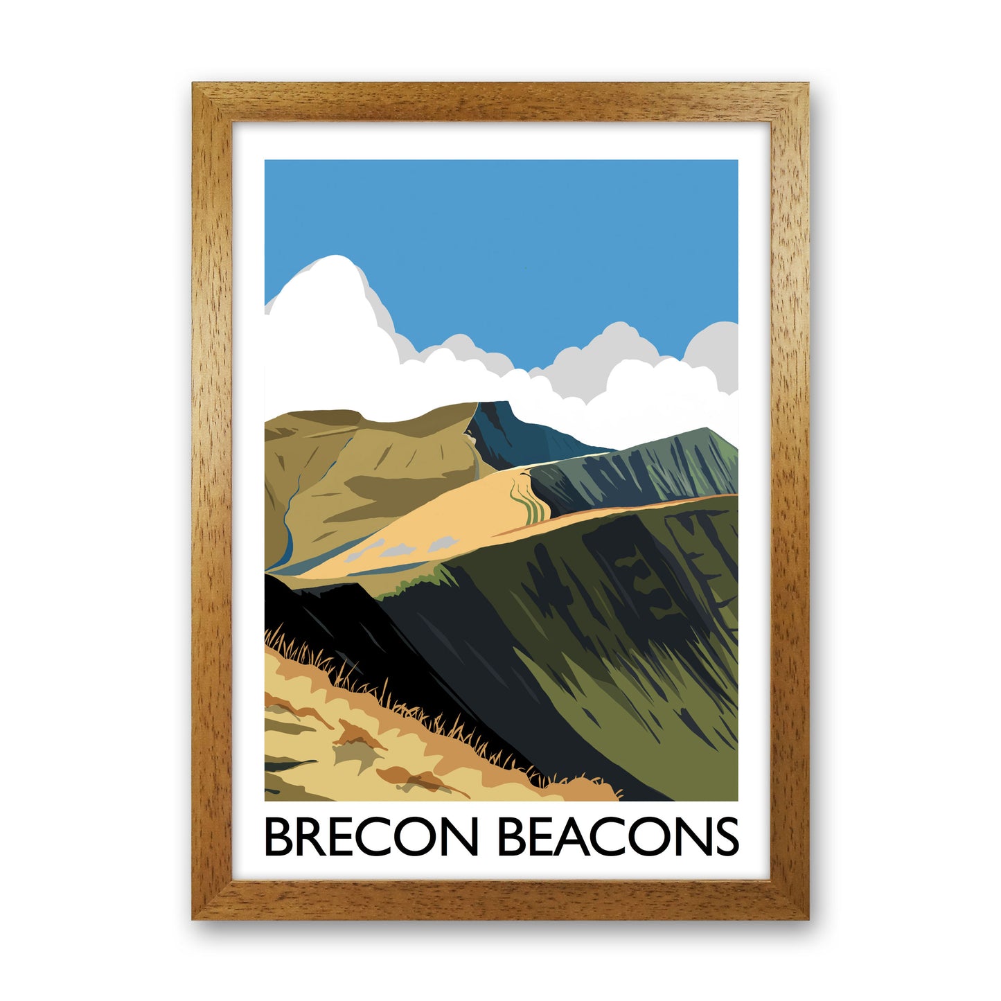 Brecon Beacons Art Print by Richard O'Neill Oak Grain