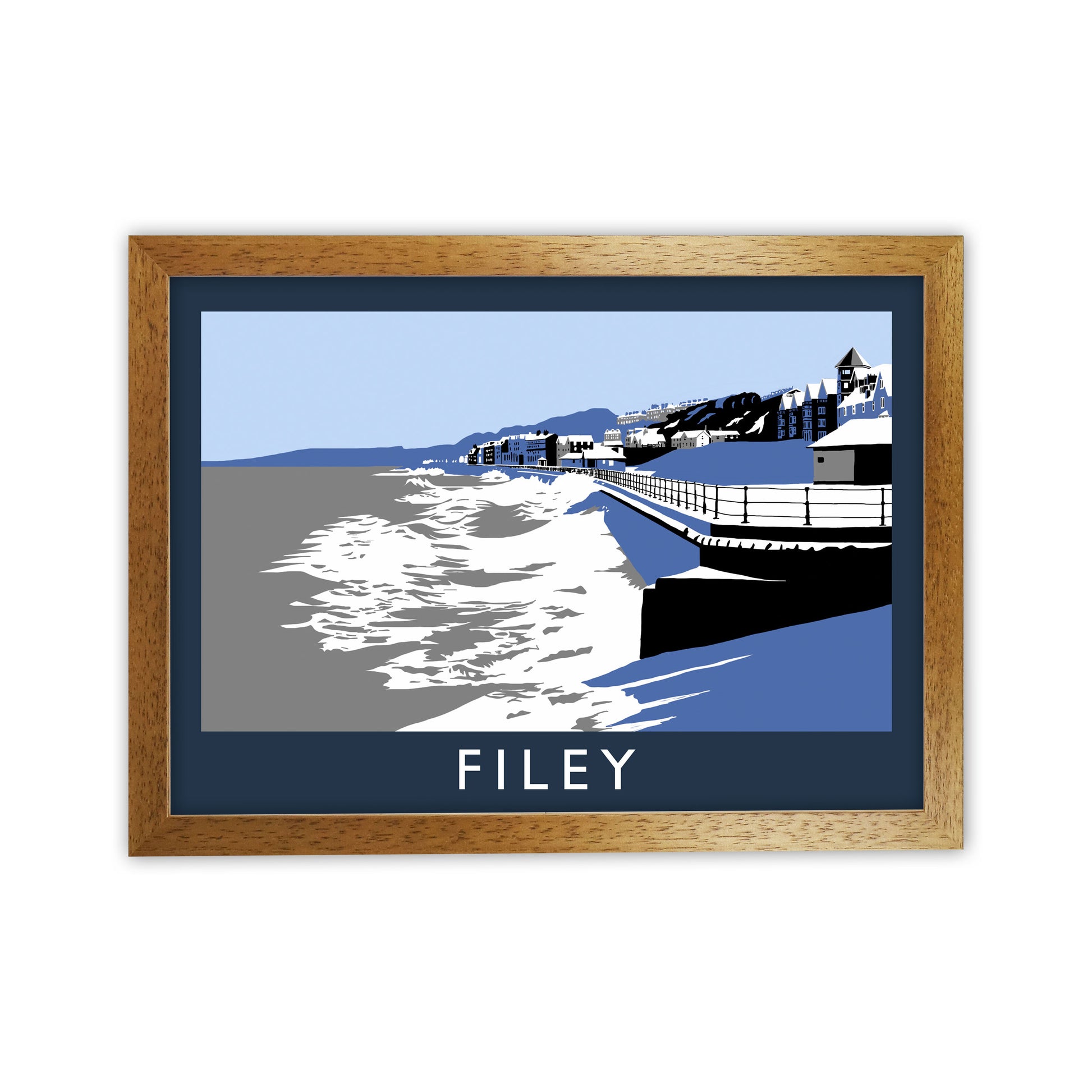 Filey In Snow by Richard O'Neill Oak Grain