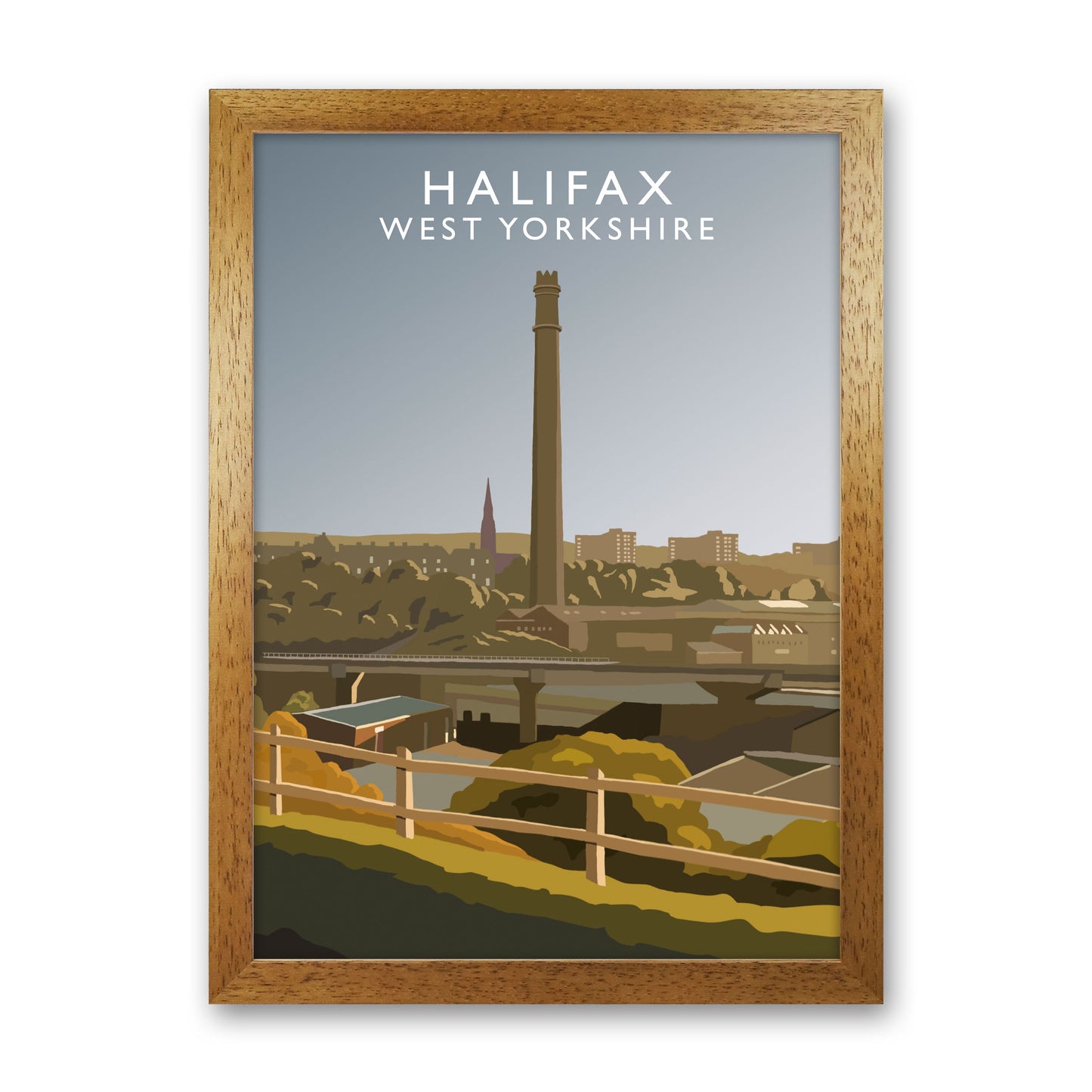 Halifax West Yorkshire Portrait  Framed Digital Art Print by Richard O'Neill Oak Grain