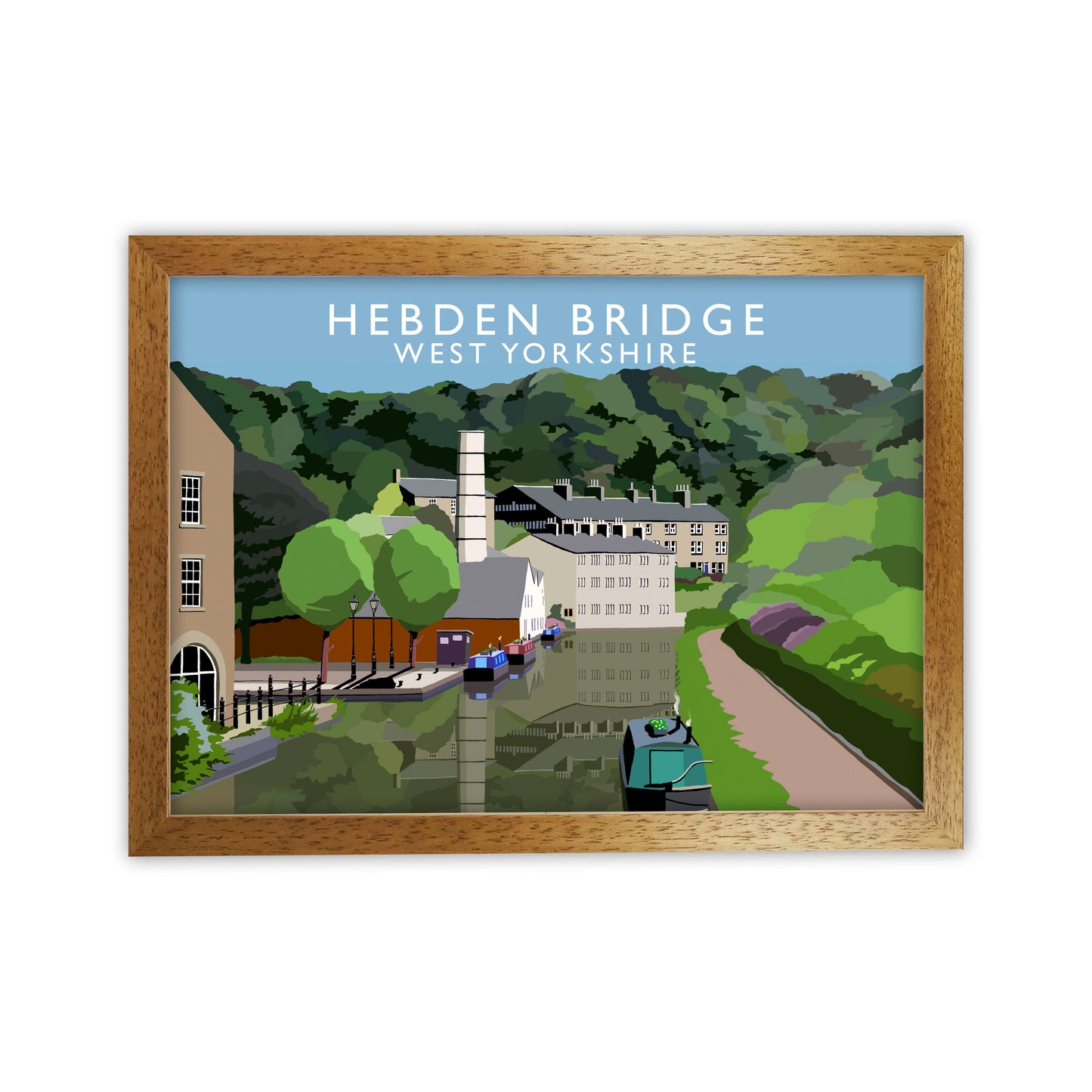 Hebden Bridge West Yorkshire Travel Art Print by Richard O'Neill Oak Grain