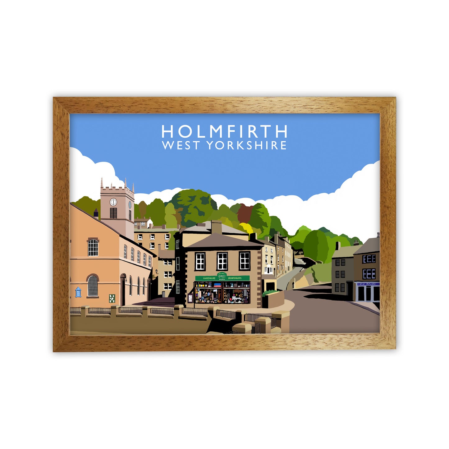 Holmfirth West Yorkshire Framed Digital Art Print by Richard O'Neill Oak Grain