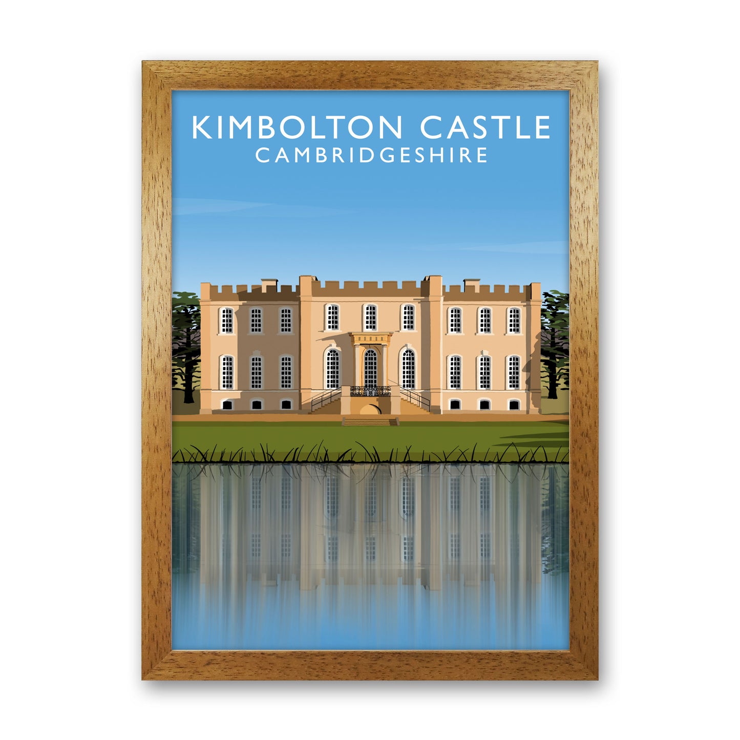 Kimbolton Castle Cambridgeshire Portrait Travel Art Print by Richard O'Neill Oak Grain