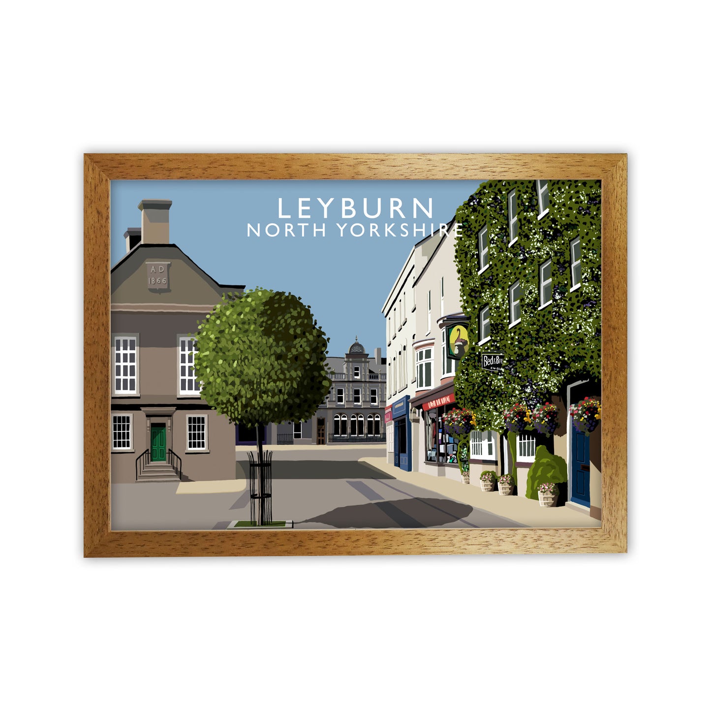 Leyburn North Yorkshire Framed Digital Art Print by Richard O'Neill Oak Grain