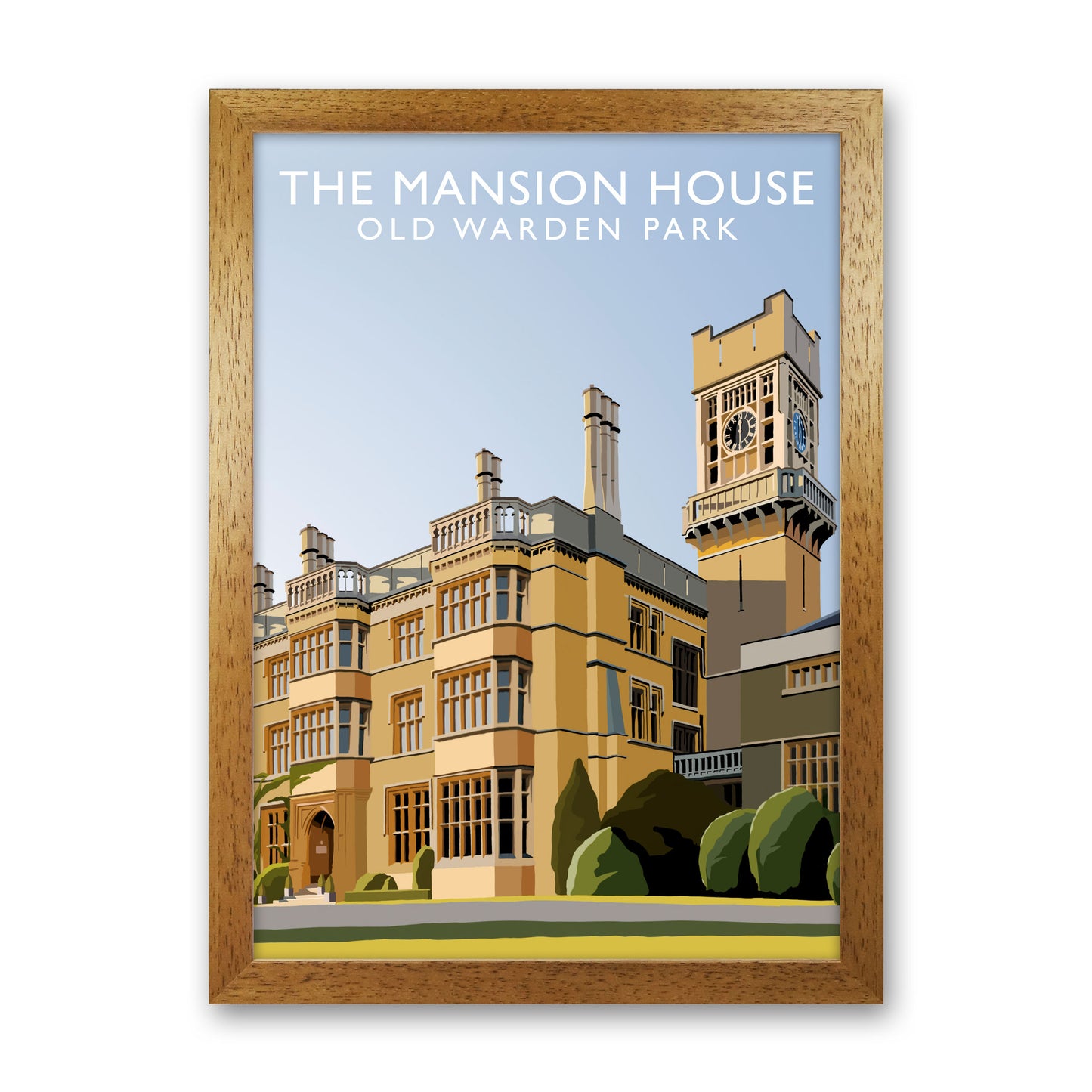 The Mansion House  Portrait Old Warden Park Travel Art Print by Richard O'Neill Oak Grain