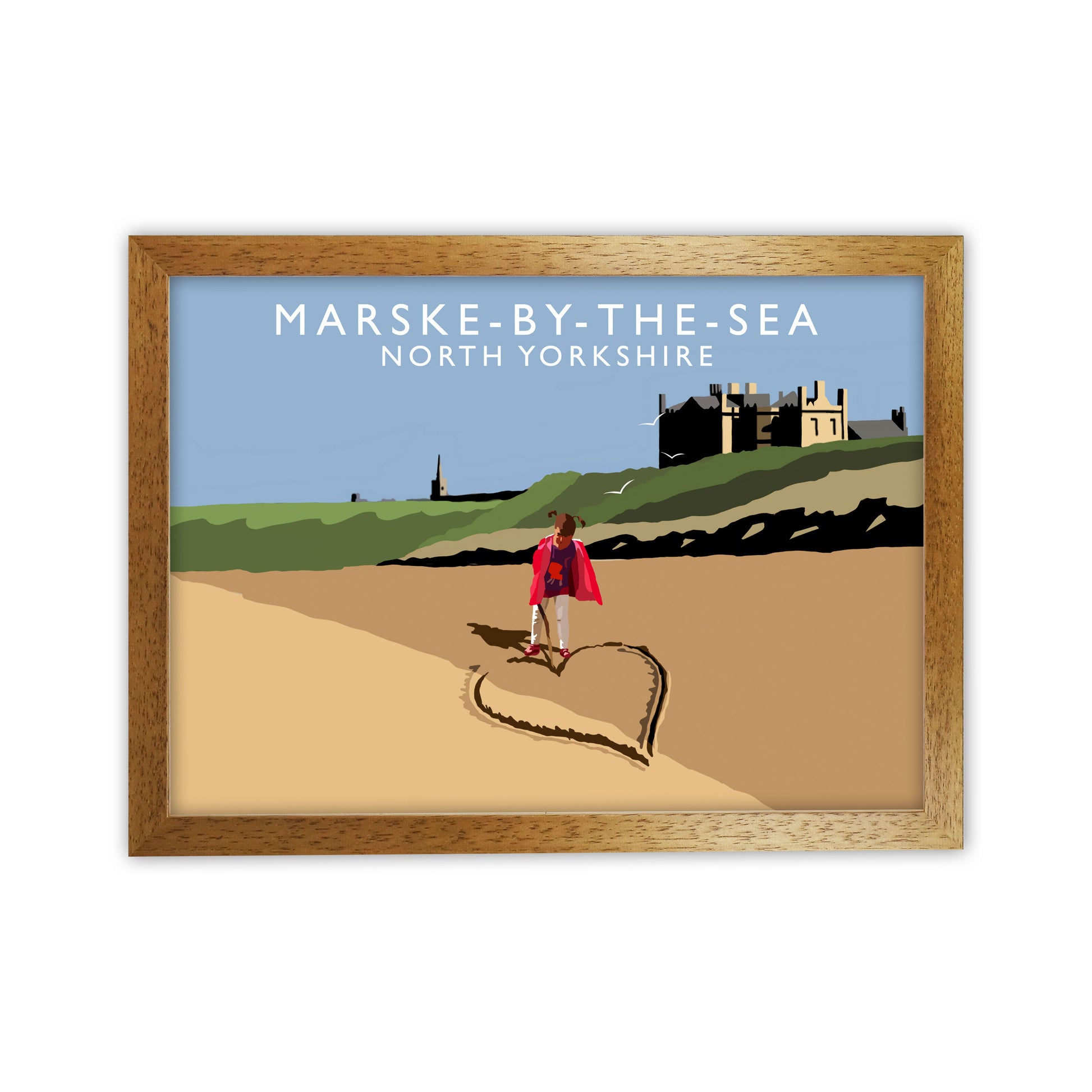 Marske-By-The-Sea North Yorkshire Travel Art Print by Richard O'Neill Oak Grain