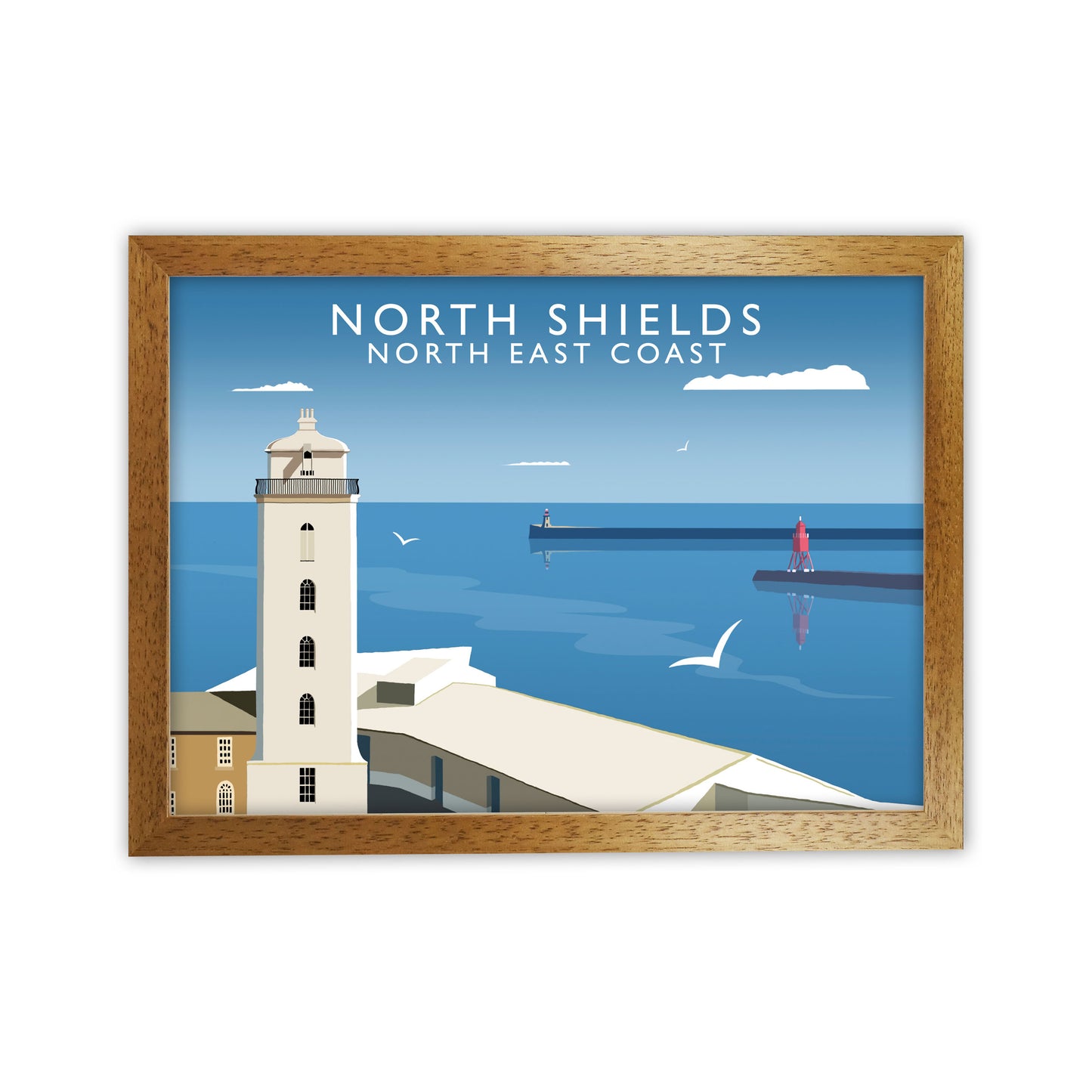 North Shields East Coast Travel Art Print by Richard O'Neill Oak Grain