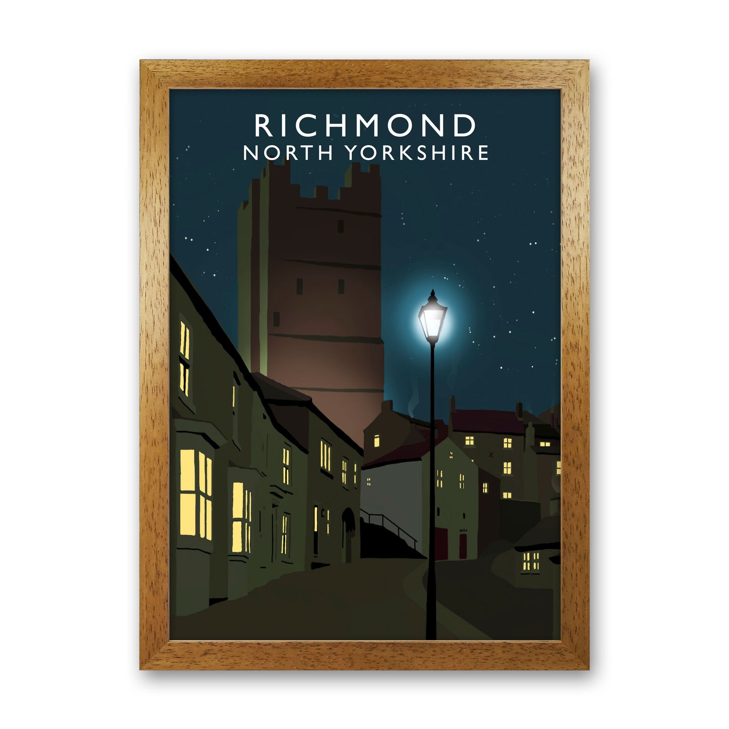 Richmond North Yorkshire  Portrait Travel Art Print by Richard O'Neill Oak Grain