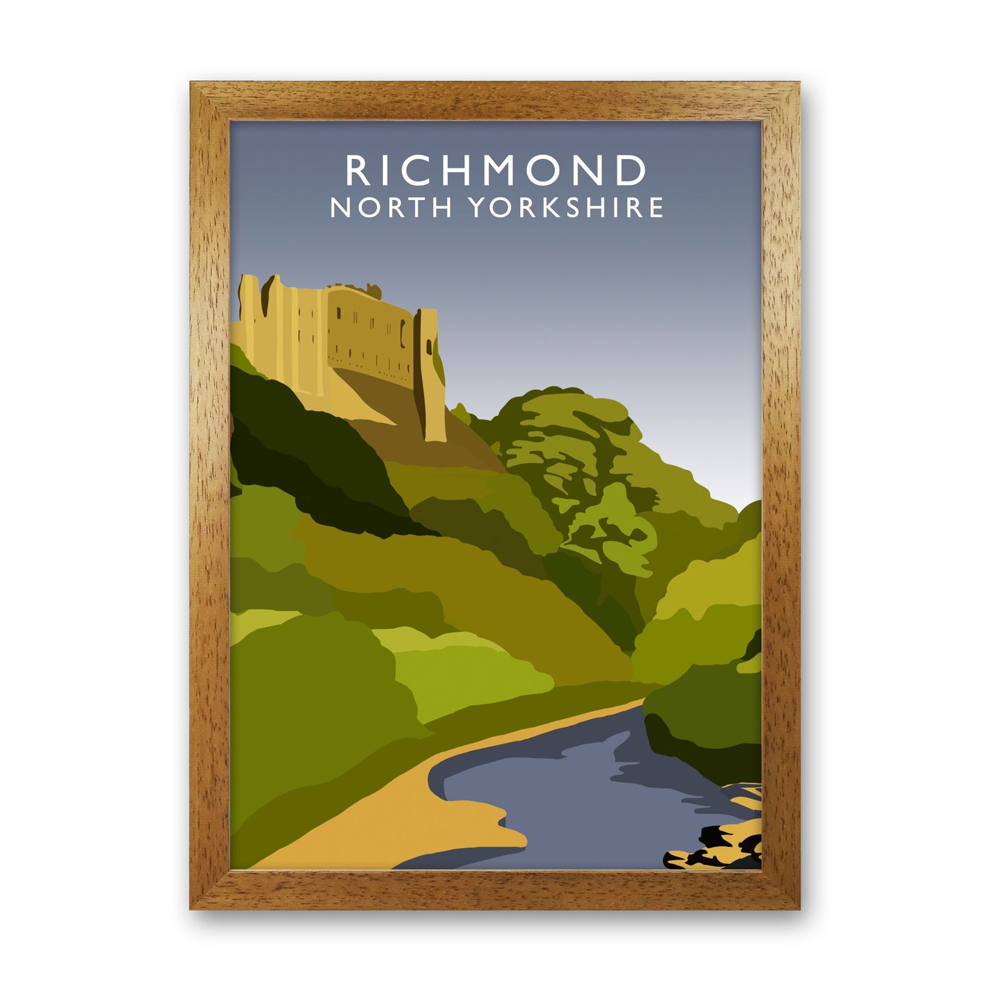 Richmond2  North Yorkshire Portrait Travel Art Print by Richard O'Neill Oak Grain