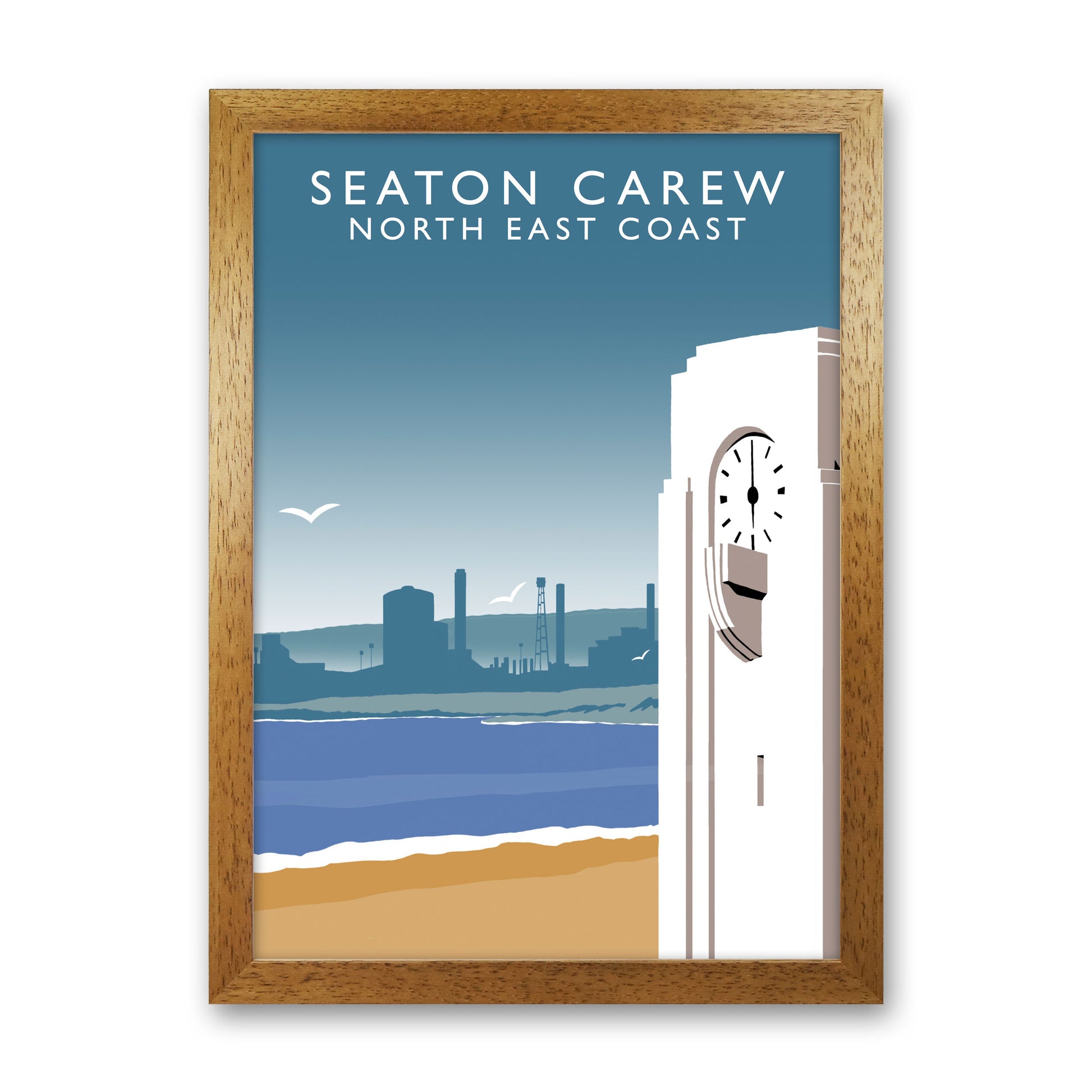 Seaton Carew Portrait North East Coast Travel Art Print by Richard O'Neill Oak Grain