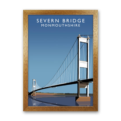 Severn Bridge Monmouthshire Art Print by Richard O'Neill, Framed Wall Art Oak Grain
