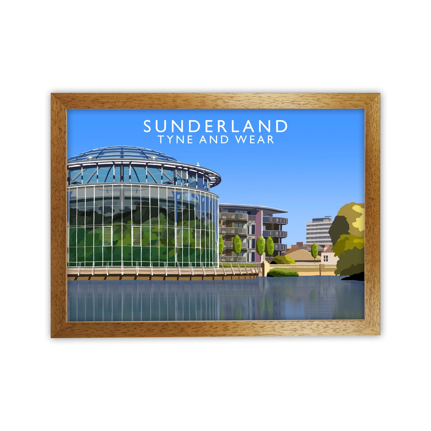 Sunderland Tyne and Wear Travel Art Print by Richard O'Neill Oak Grain