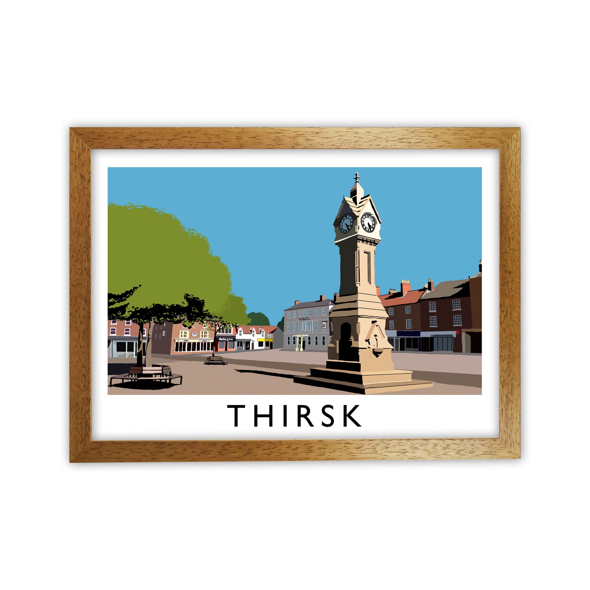 Thirsk Framed Digital Art Print by Richard O'Neill, Framed Wall Art Oak Grain