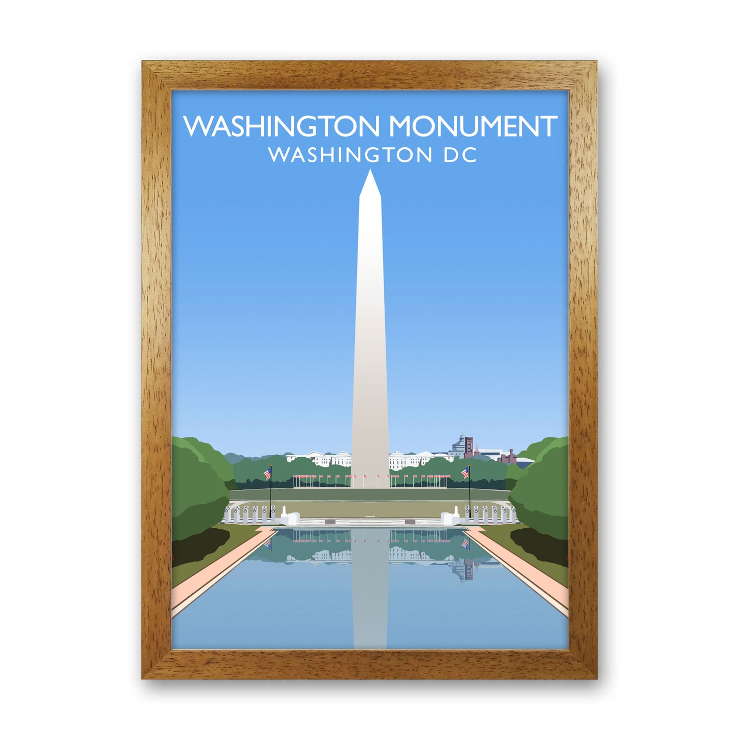 Washington DC Monument Travel Art Print by Richard O'Neill Oak Grain