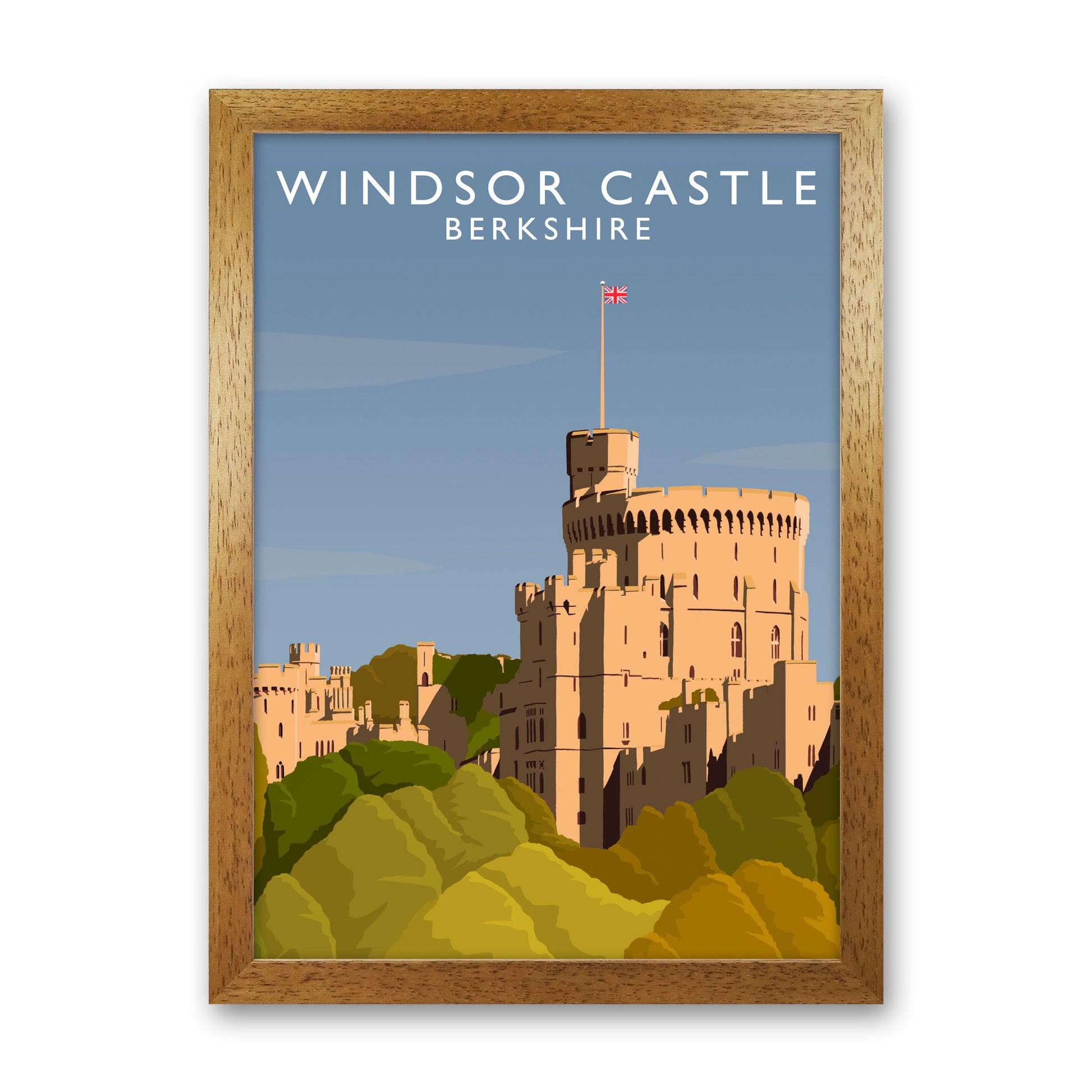 Windsor Castle Portrait Berkshire Travel Art Print by Richard O'Neill Oak Grain