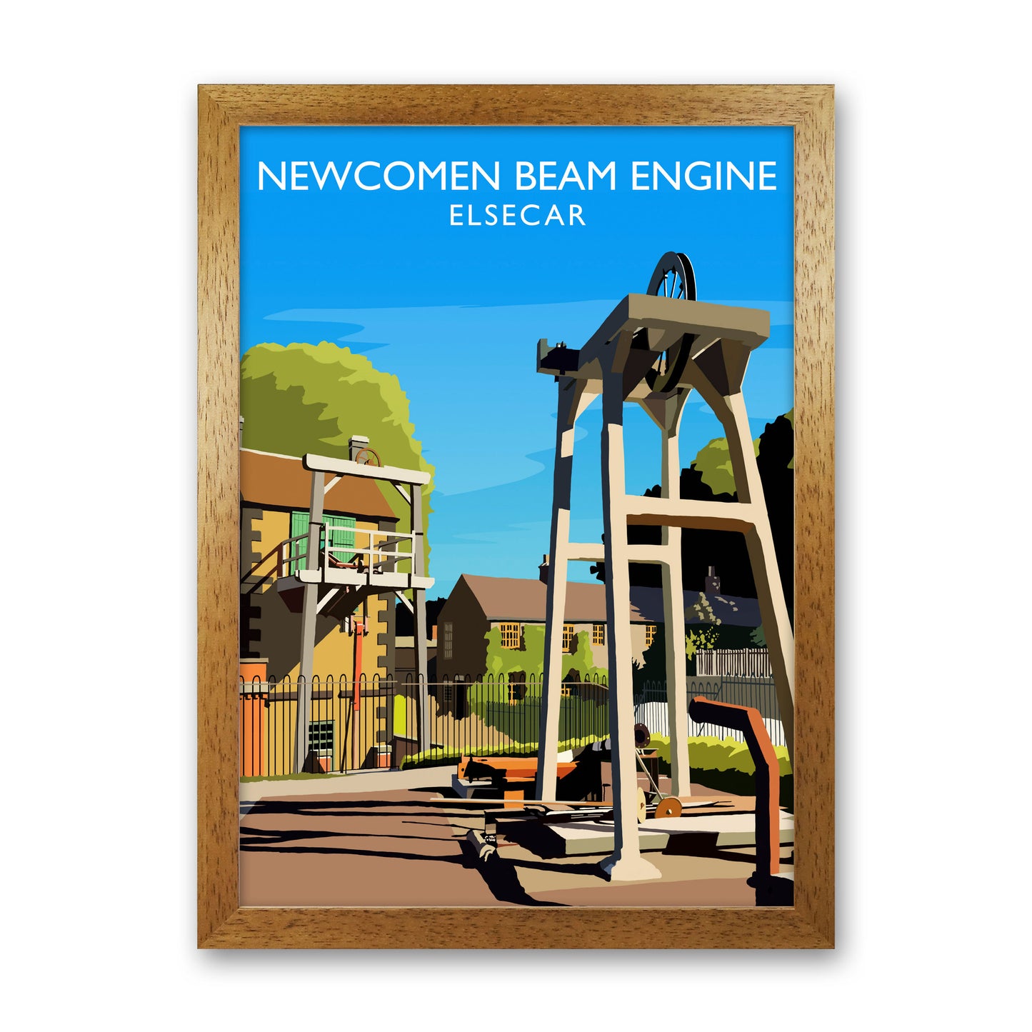 Newcomen Beam Engine portrait by Richard O'Neill Oak Grain