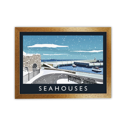 Seahouses (snow) by Richard O'Neill Oak Grain