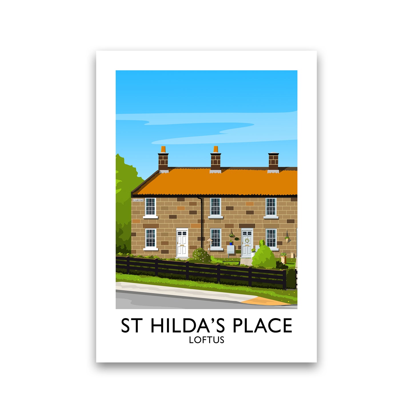 St Hilda's Place Portrait Art Print by Richard O'Neill