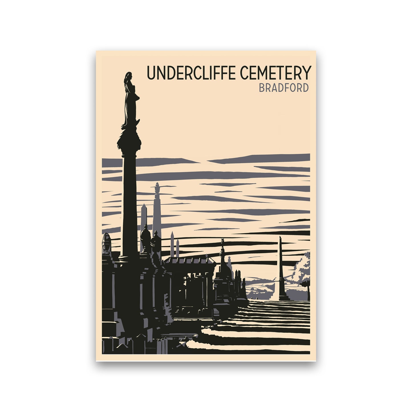 Undercliffe Cemetery portrait copy Travel Art Print by Richard O'Neill