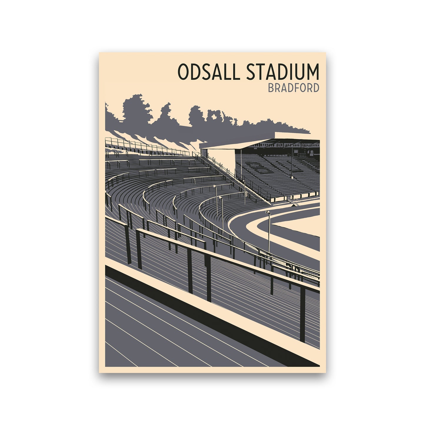 Odsal Stadium, Bradford Travel Art Print by Richard O'Neill