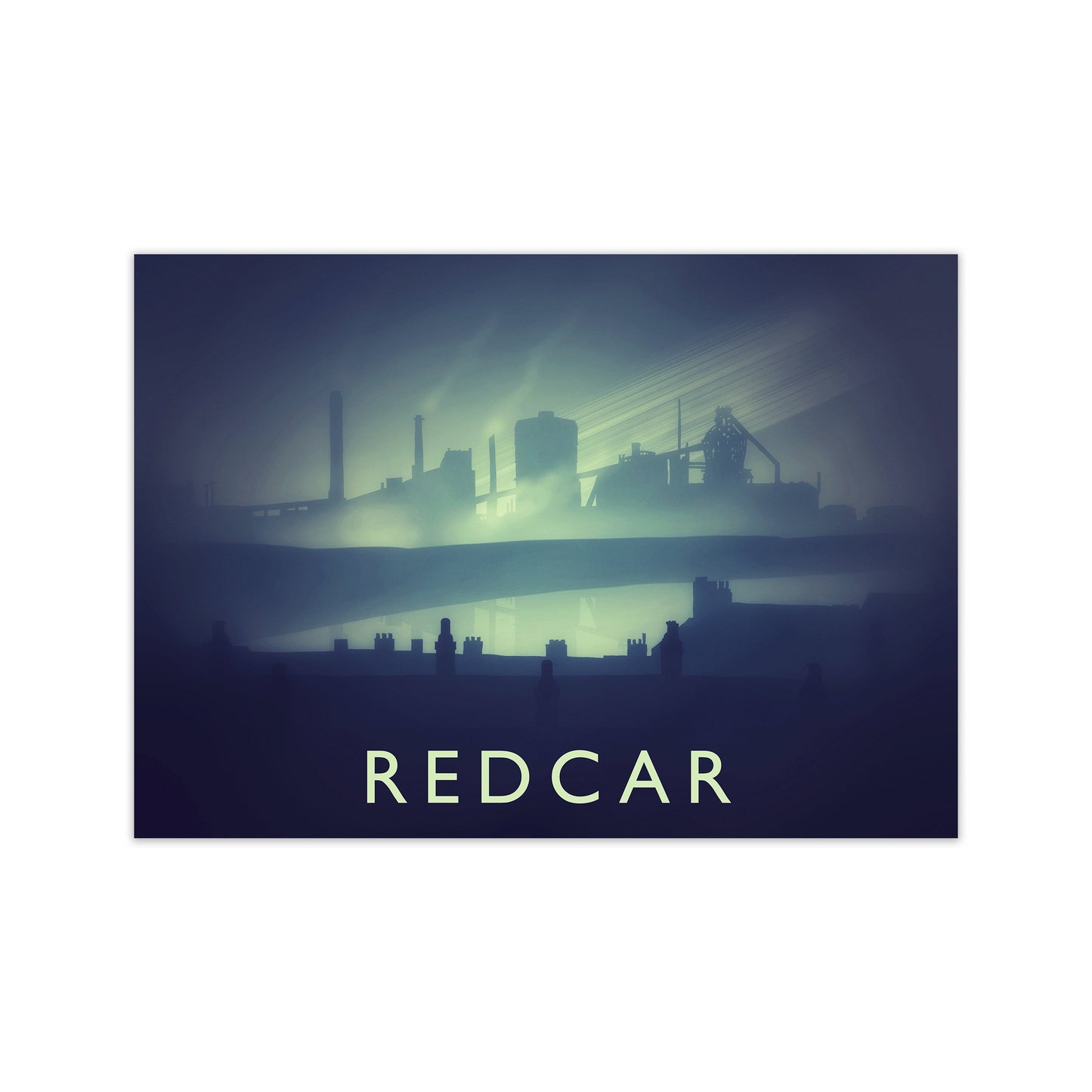 Redcar (night) Travel Art Print by Richard O'Neill