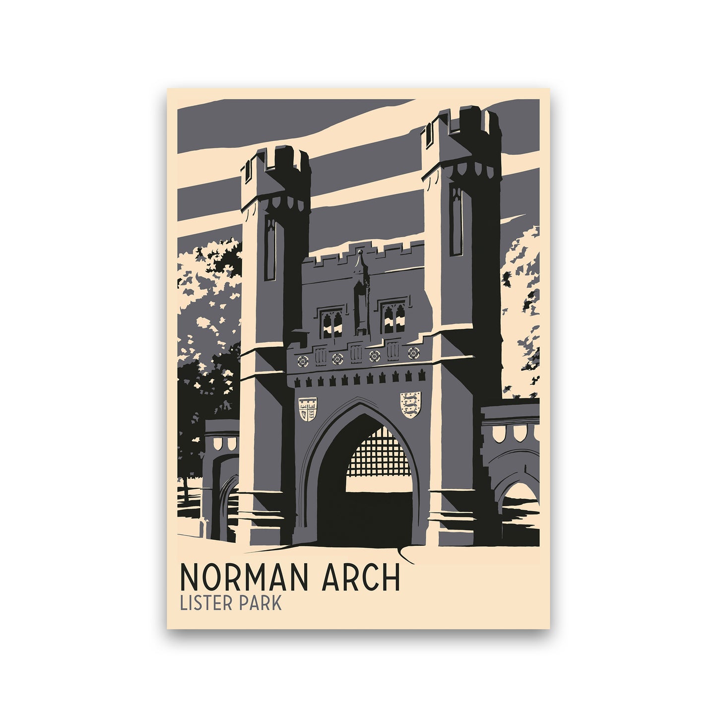 Norman Arch, Lister Park Travel Art Print by Richard O'Neill