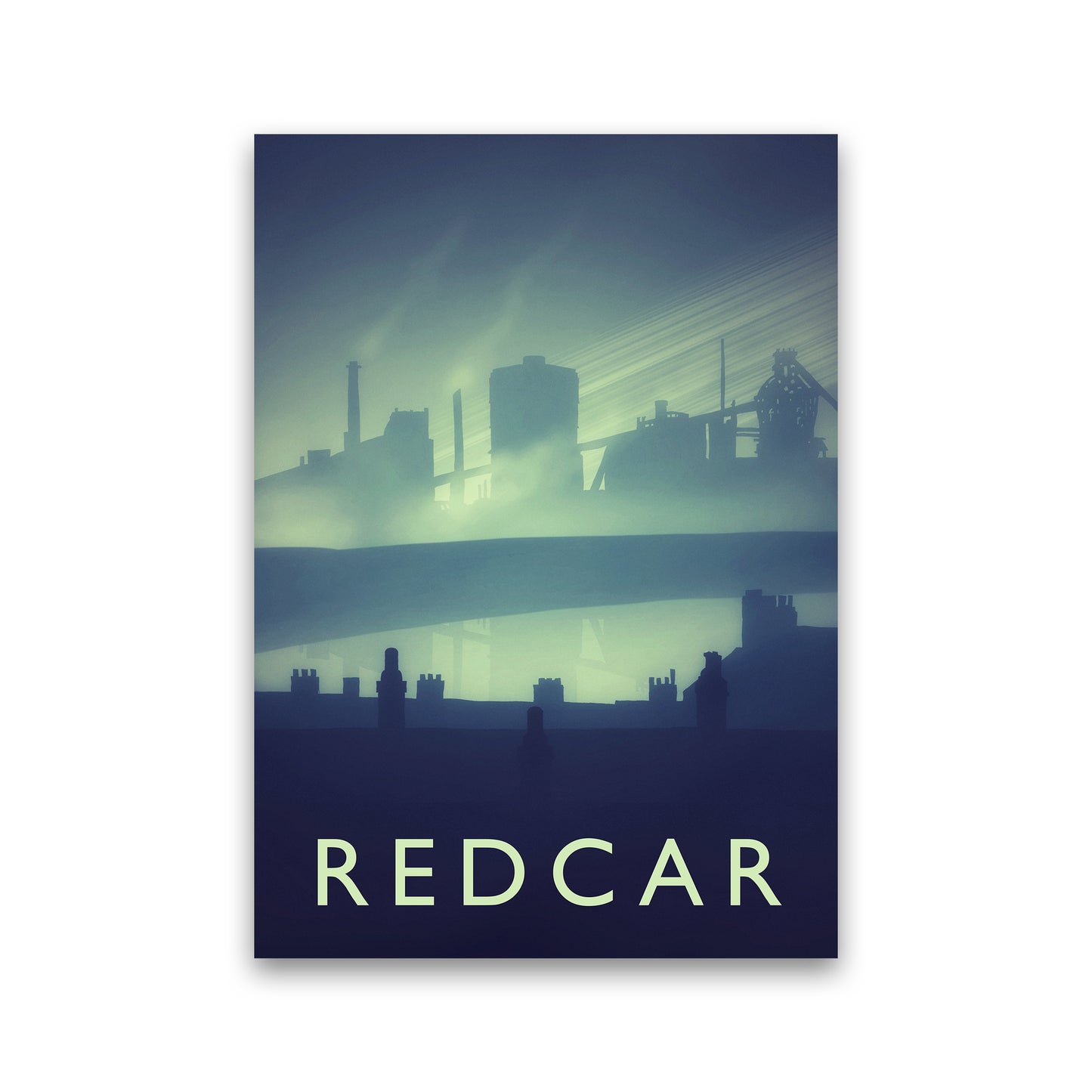 Redcar (night) portrait Travel Art Print by Richard O'Neill