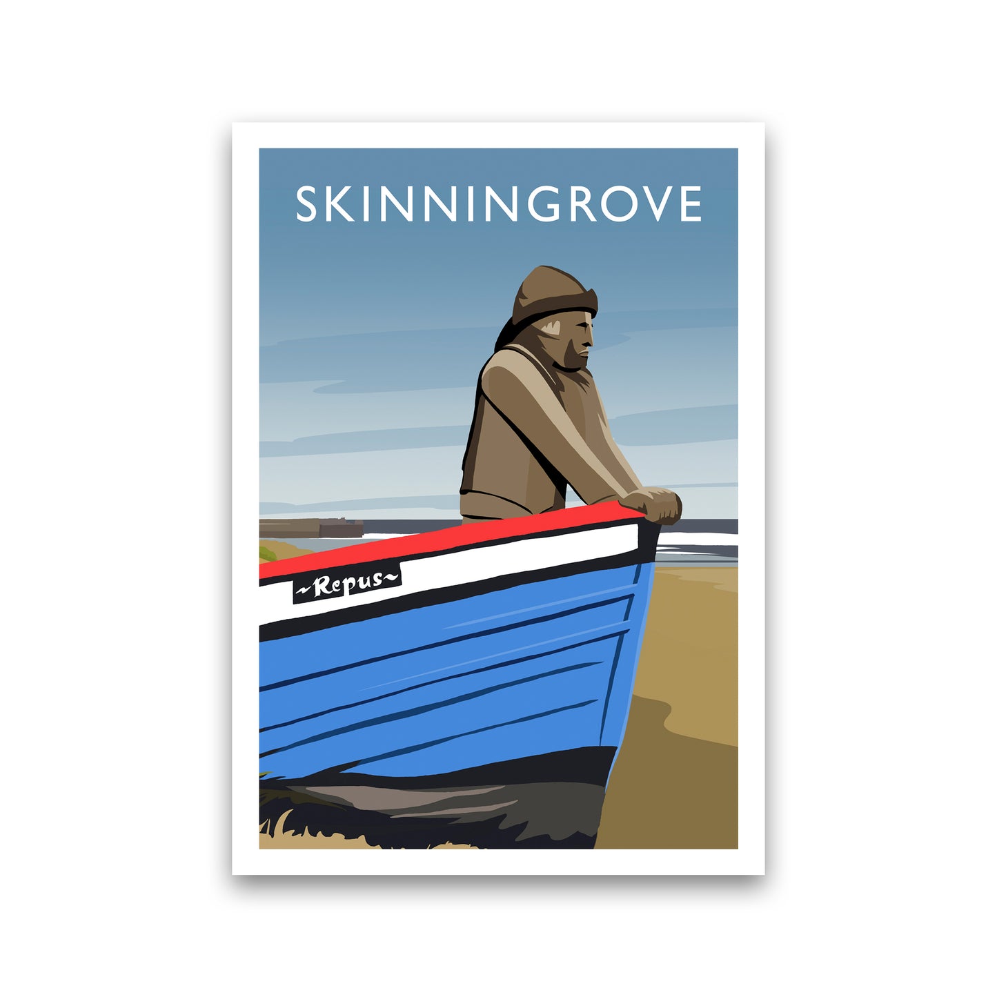 Skinningrove Portrait Travel Art Print by Richard O'Neill