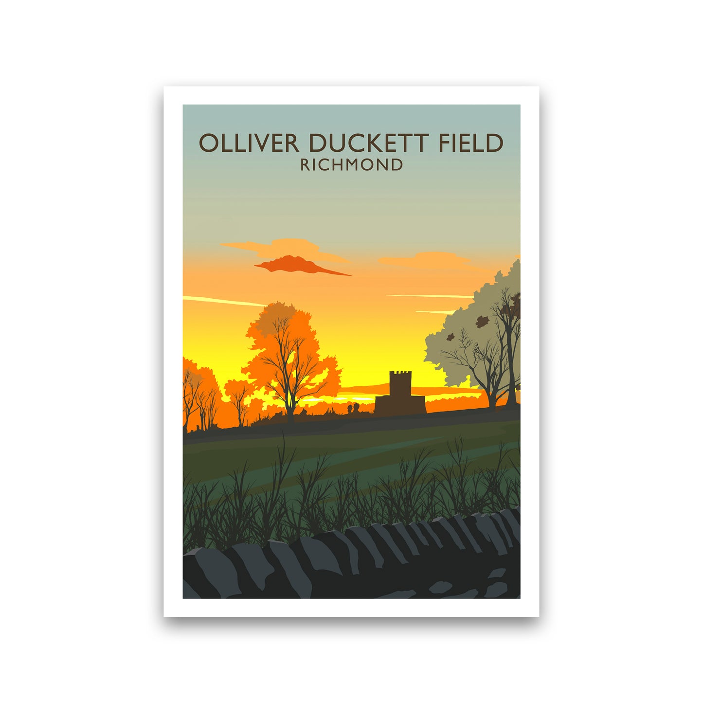 Olliver Duckett Field Portrait Travel Art Print by Richard O'Neill