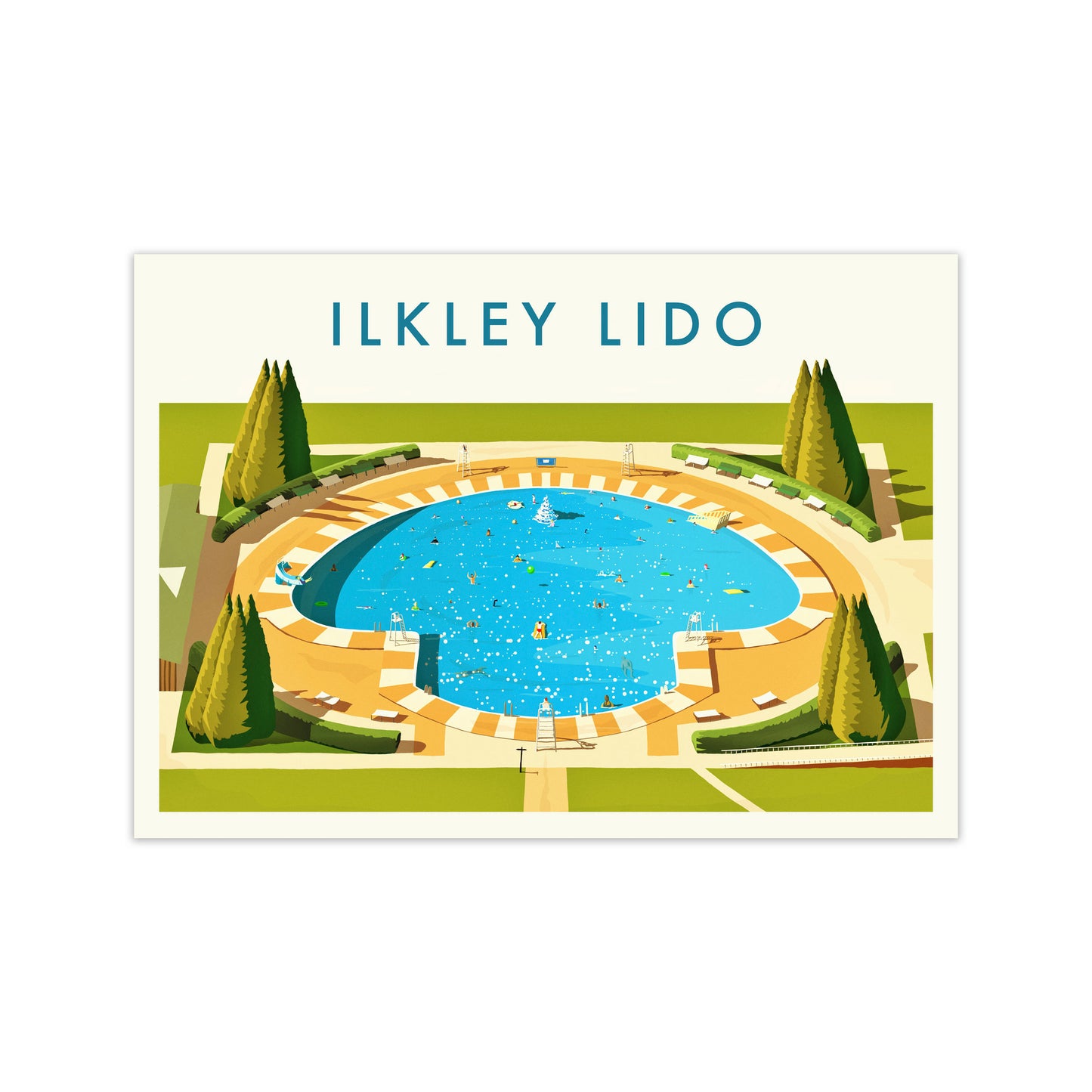 Ilkley Lido Travel Art Print by Richard O'Neill