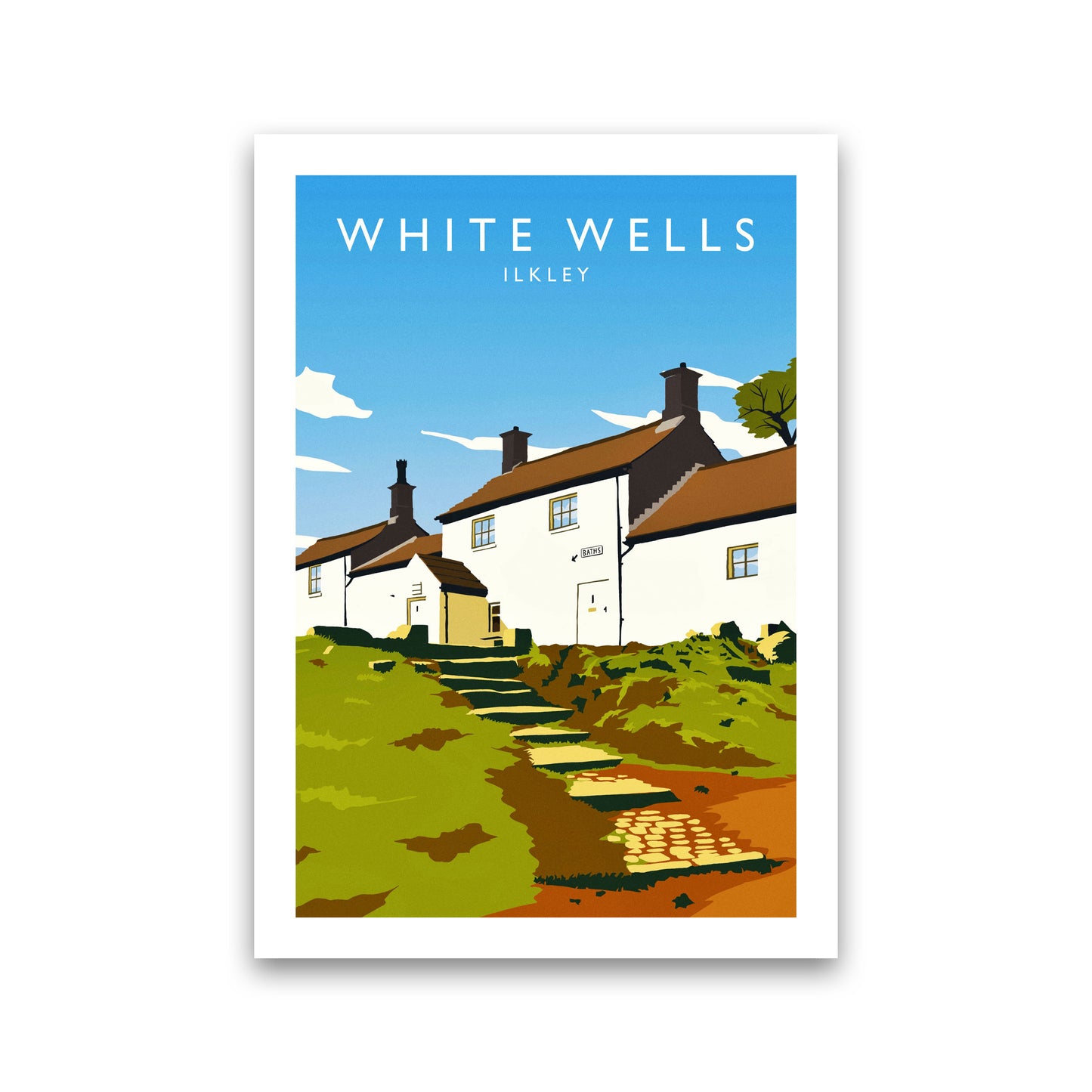 White Wells Portrait Travel Art Print by Richard O'Neill