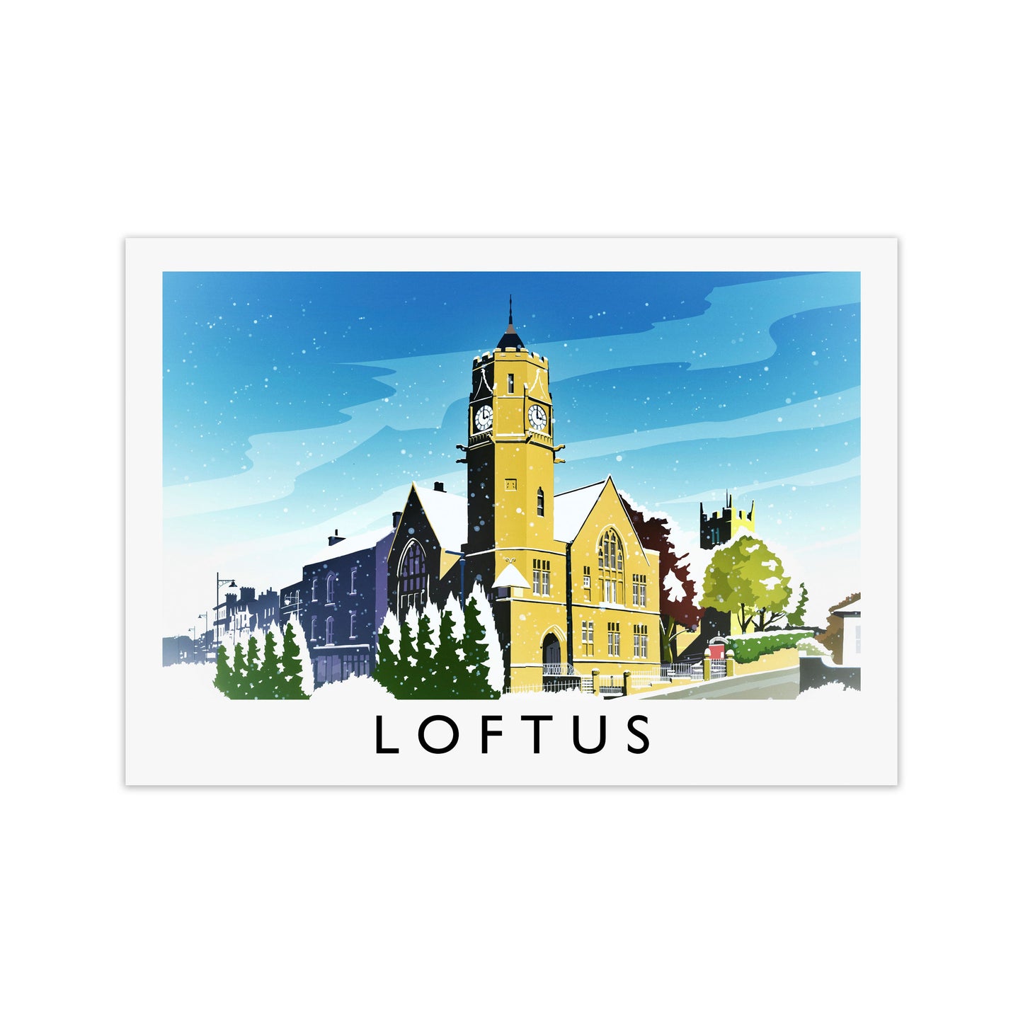 Loftus (Snow) Travel Art Print by Richard O'Neill