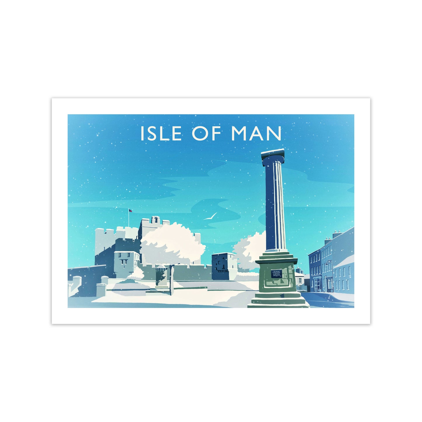 Isle Of Man (Snow) Travel Art Print by Richard O'Neill