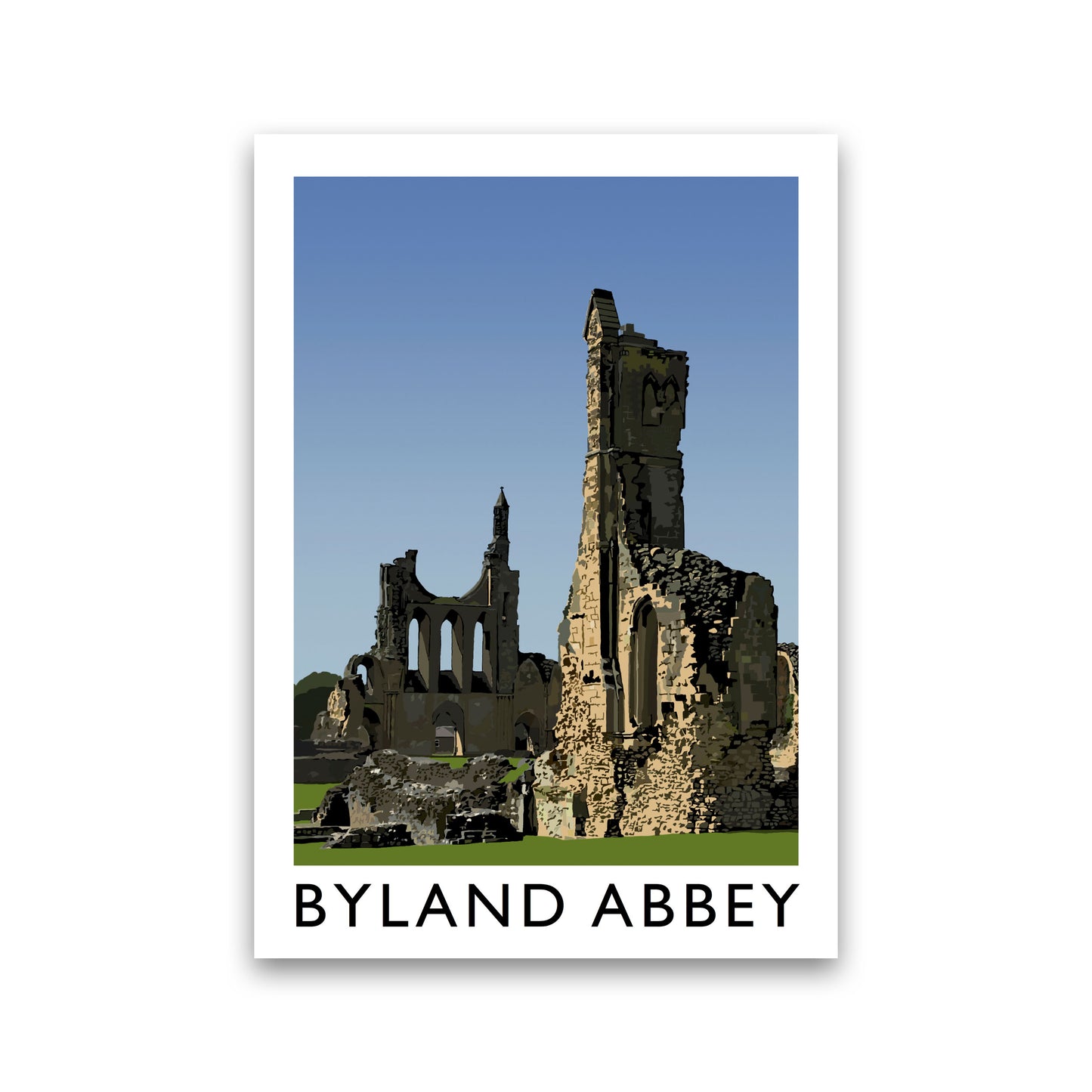 Byland Abbey Framed Digital Art Print by Richard O'Neill