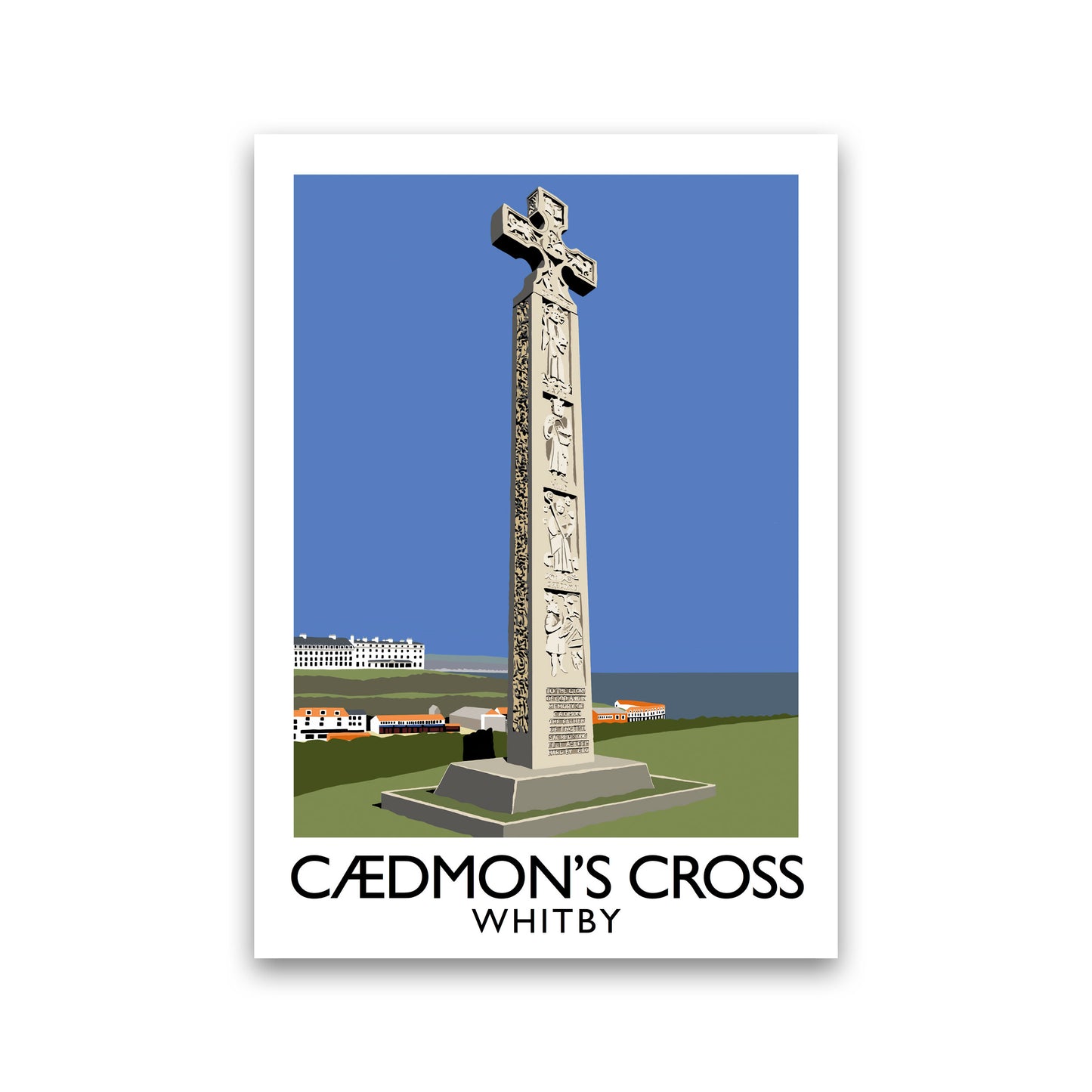 Caedmon's Cross Whitby Framed Digital Art Print by Richard O'Neill