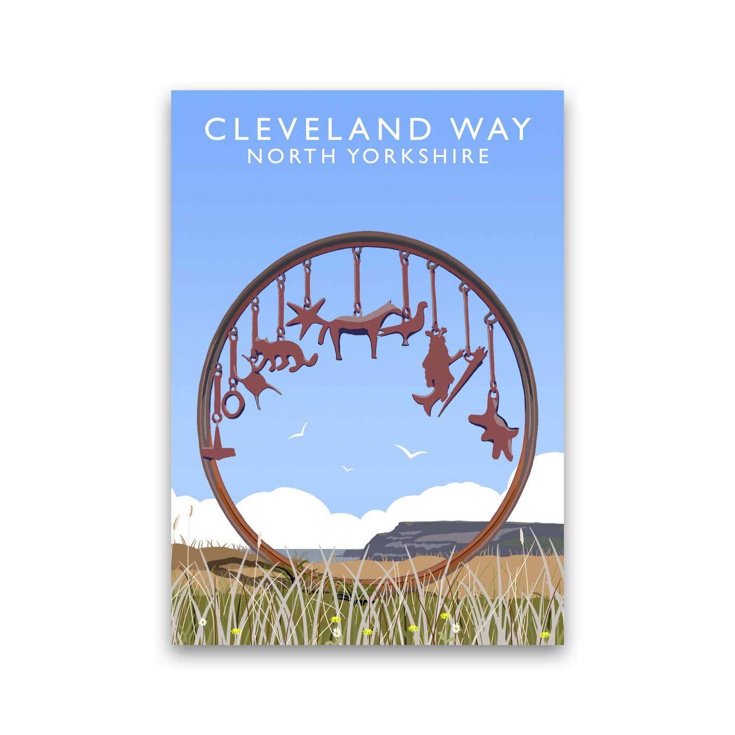 Cleveland Way North Yorkshire Framed Digital Art Print by Richard O'Neill